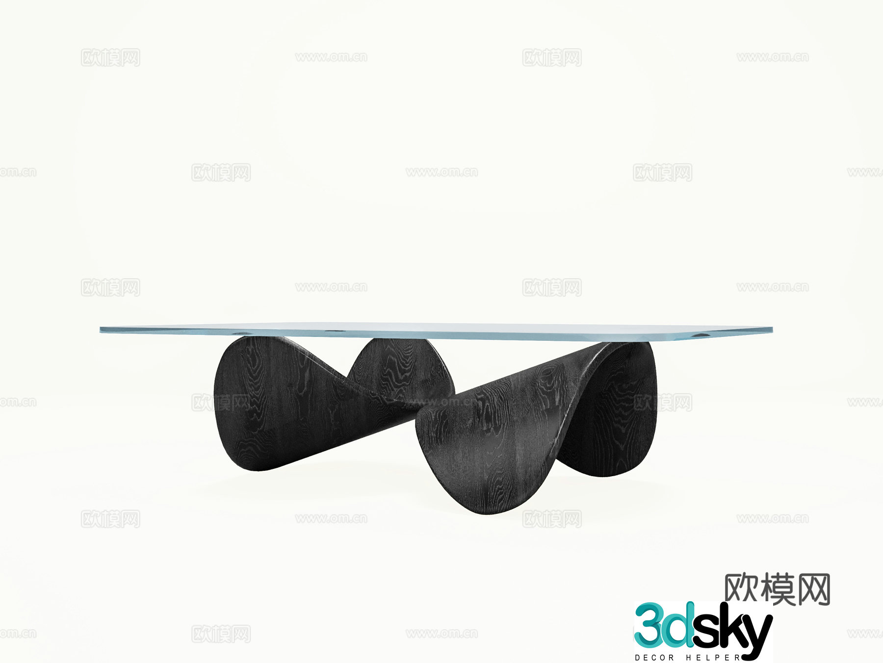 Glass coffee table 3d model