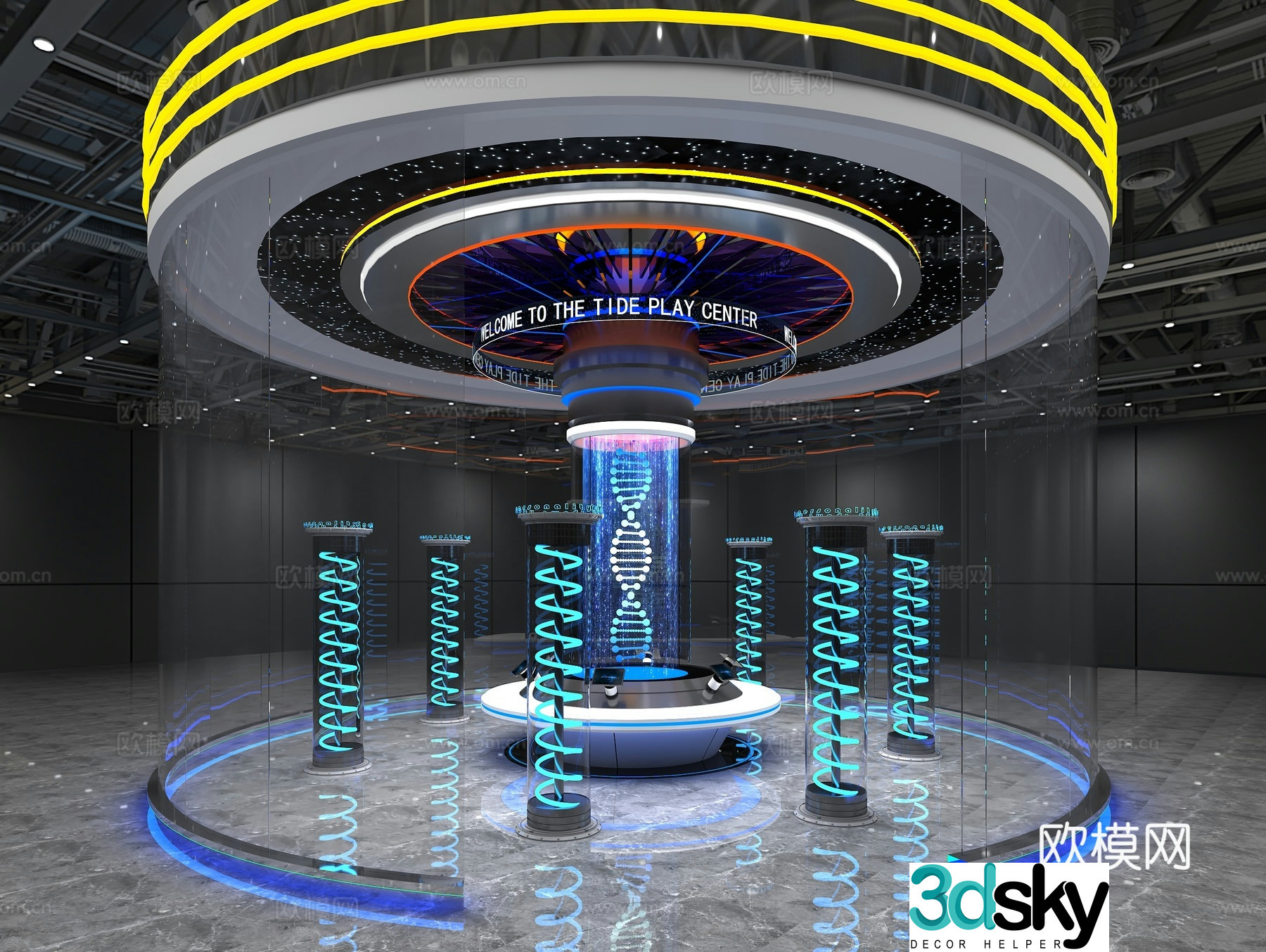 Modern tech exhibition 3d model