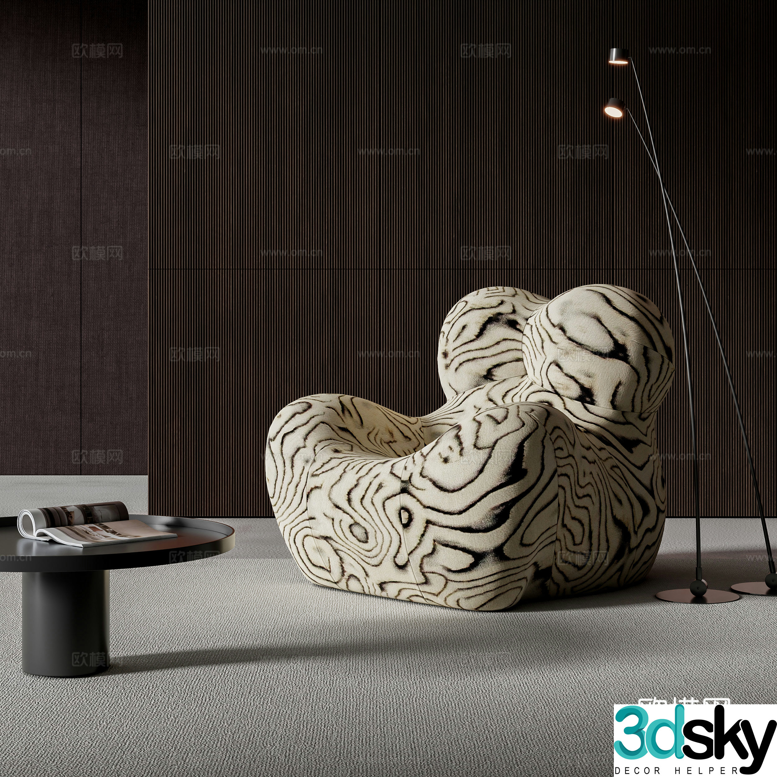 Modern lazy sofa 3d model