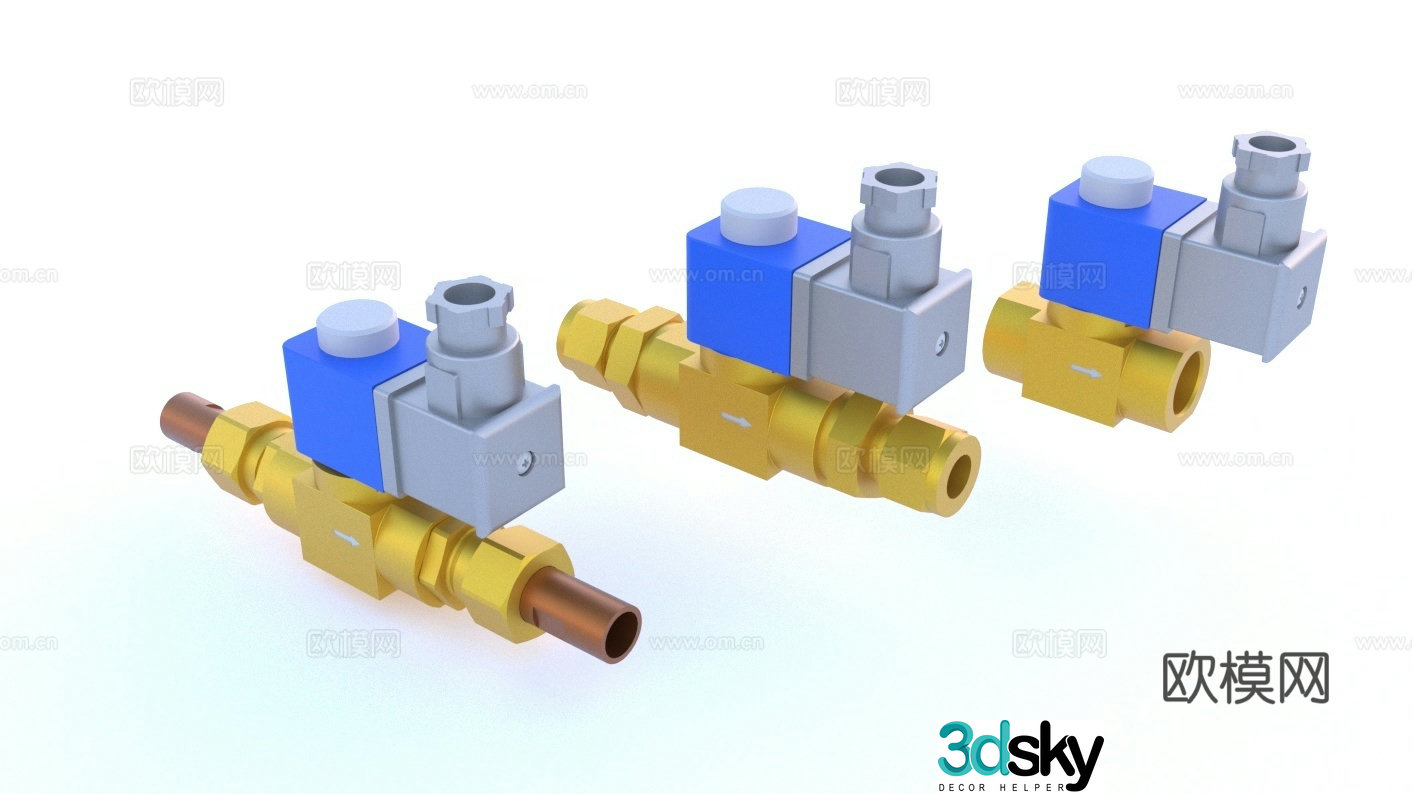 Solenoid valve Ball valve Pipe valve Gate valve Butterfly valve Regulating valve Pressure valve Manual valve 3D model
