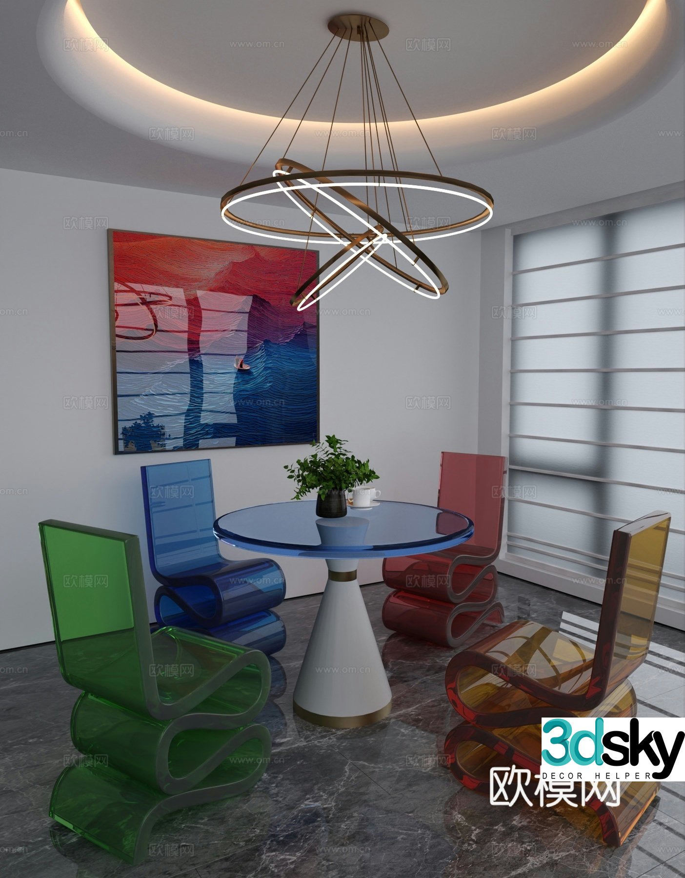 Leisure table and chair 3d model