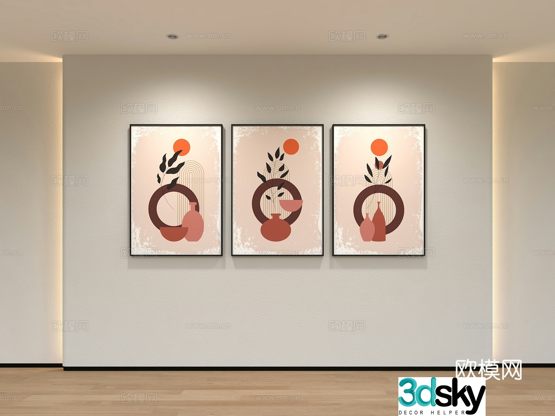 Modern living room decoration painting Hanging painting Art painting 3d model