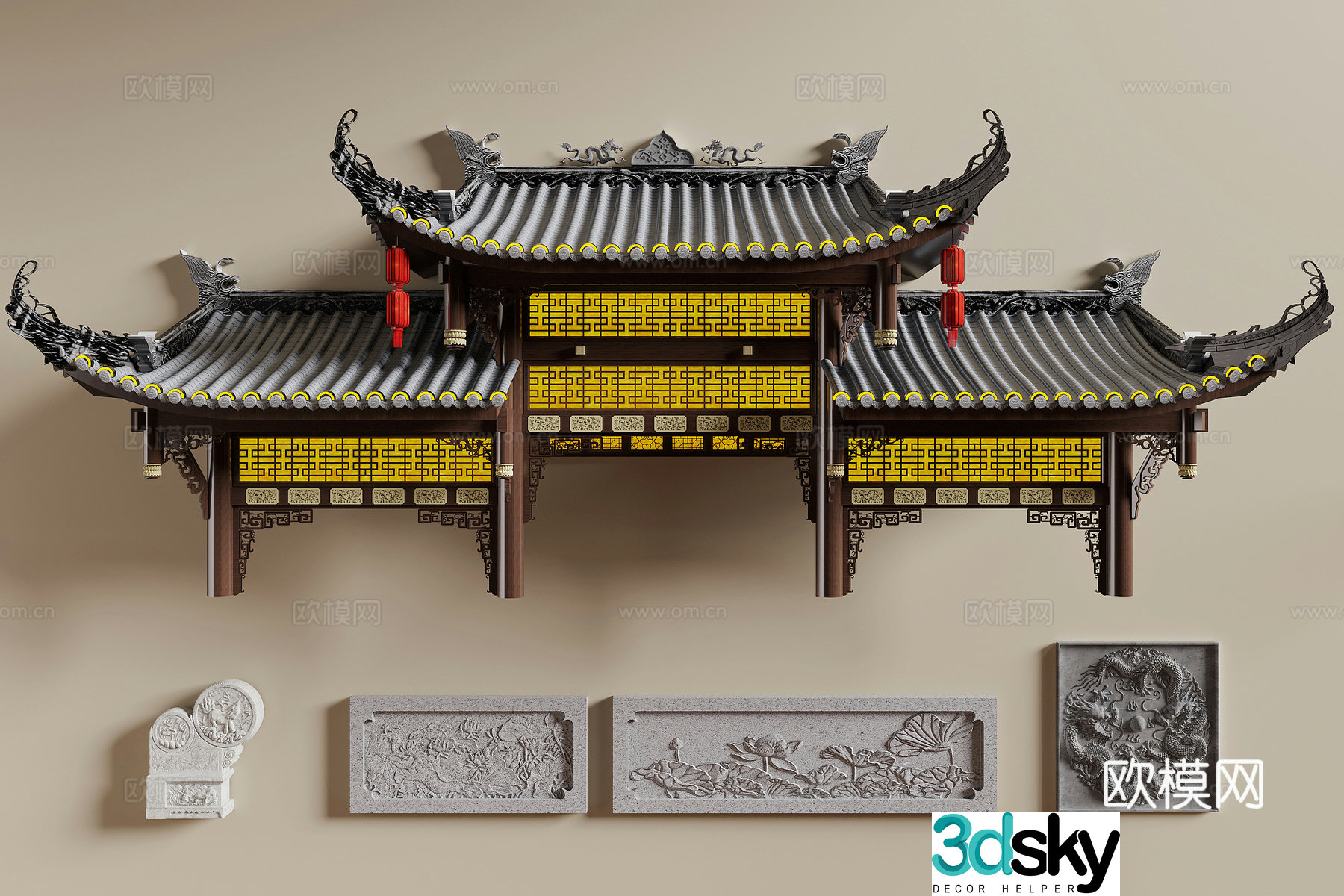 3D model of ancient building eaves