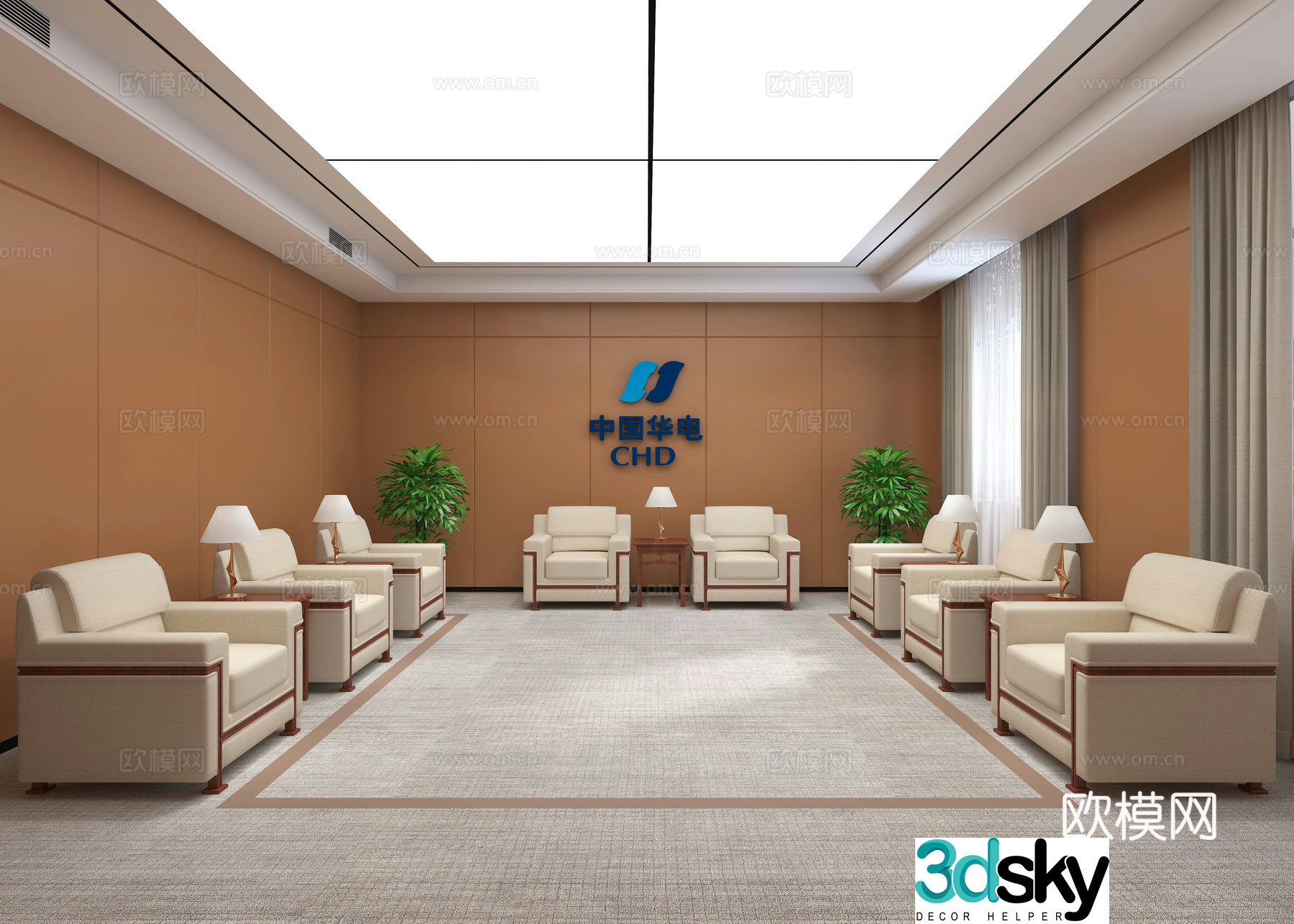 Reception room lounge 3d model
