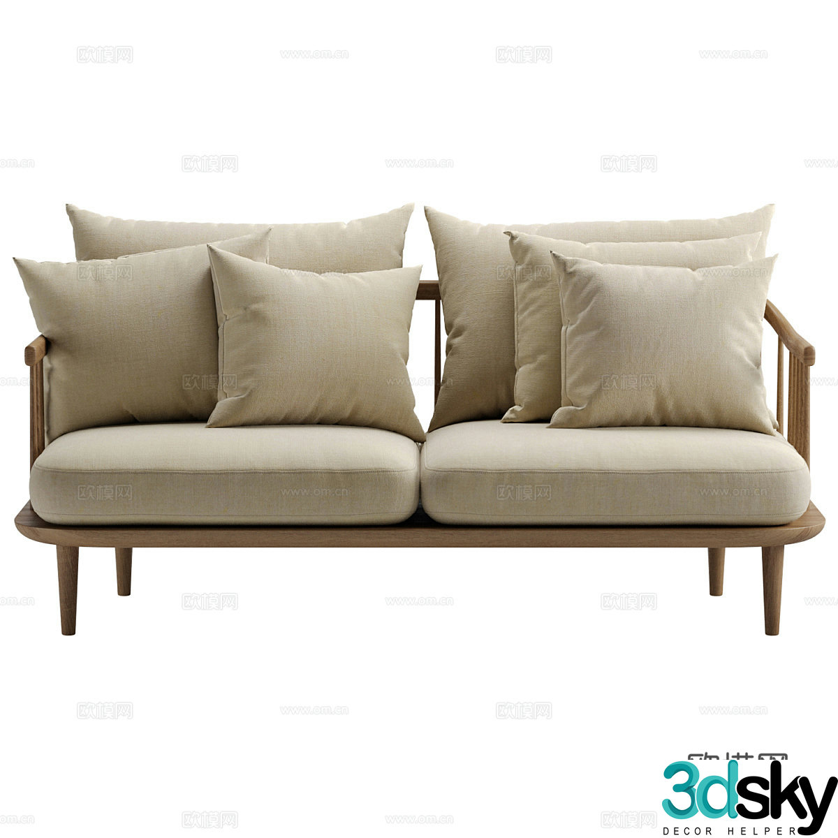 3d model of double sofa