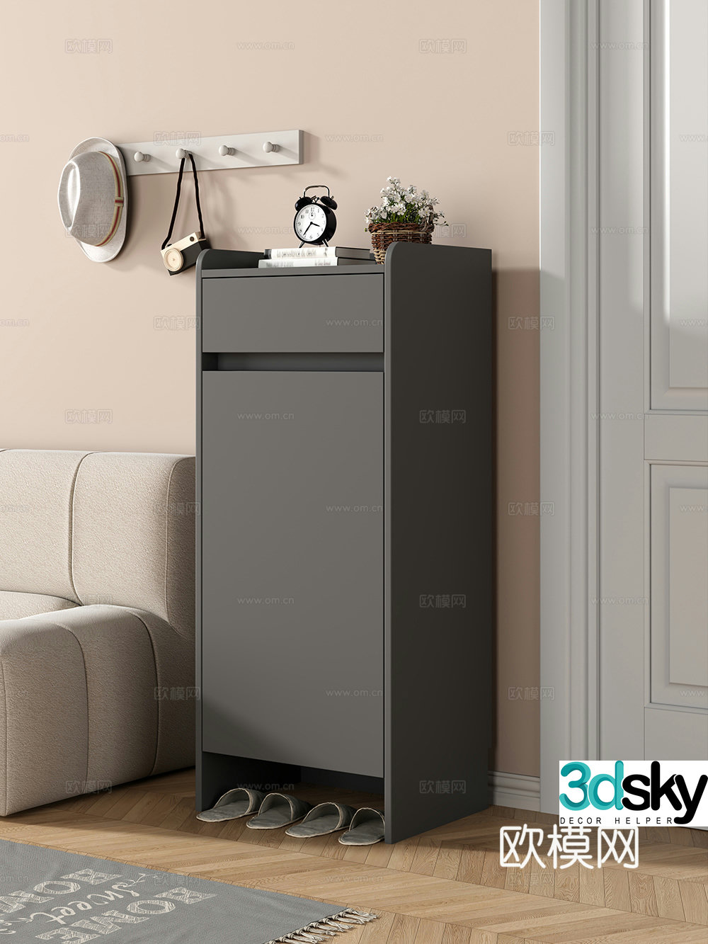 Modern shoe cabinet Combination shoe cabinet Side cabinet Entry shoe cabinet 3D model