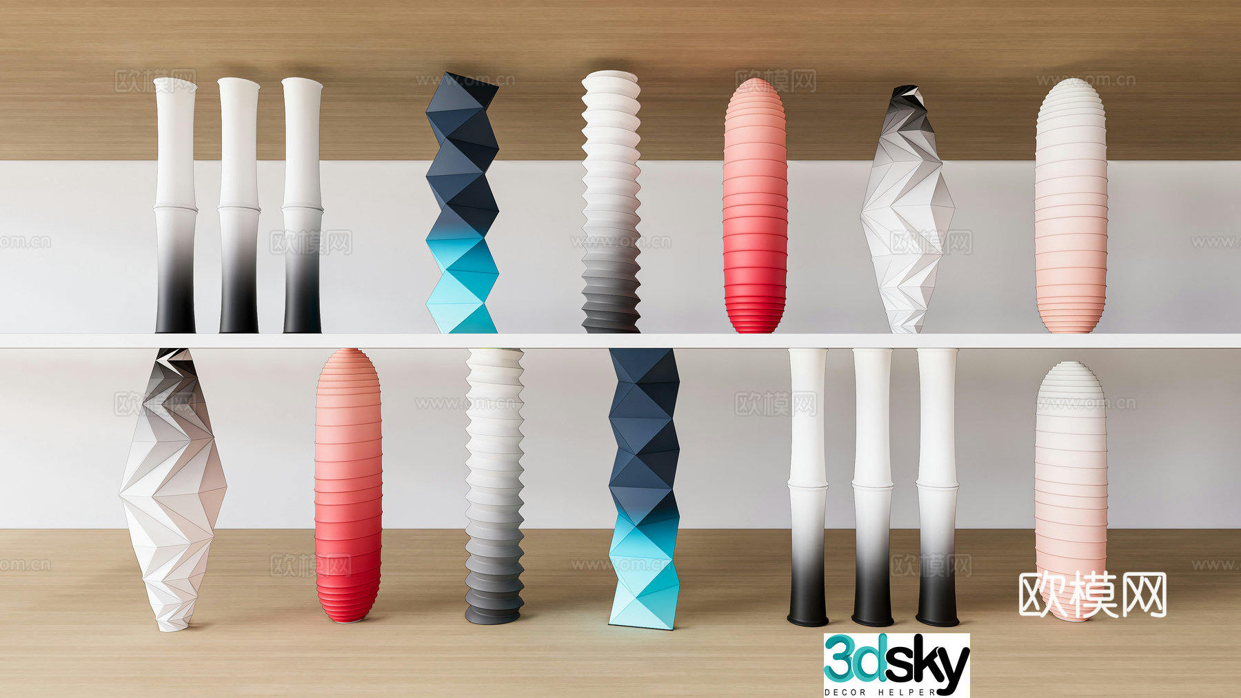 Modern interior special columns creative columns decorative package columns decorative columns creative art columns 13D model