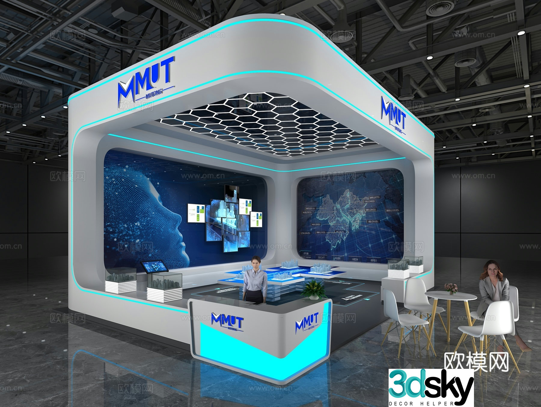 Modern real estate exhibition 3d model