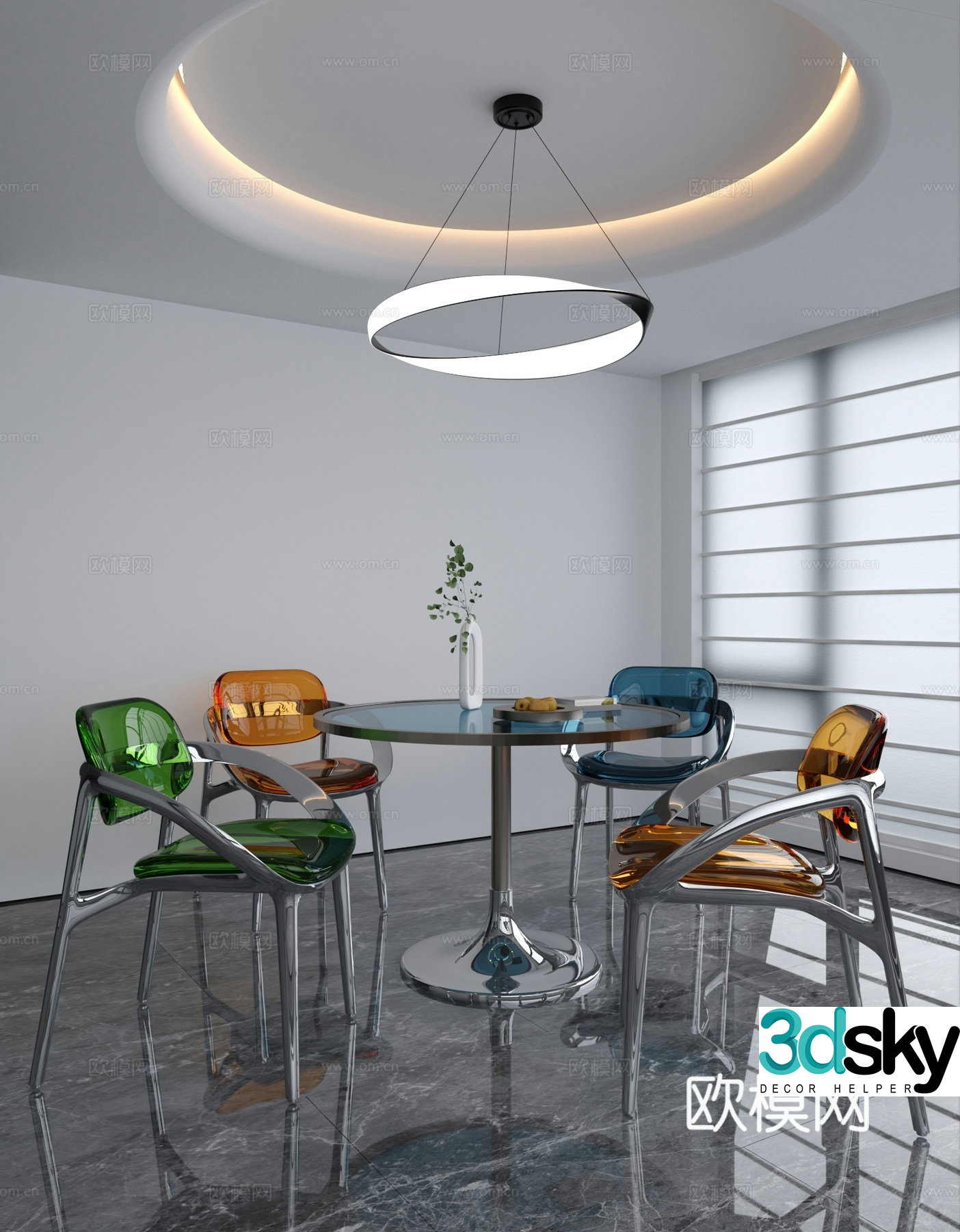 Leisure table and chair 3d model