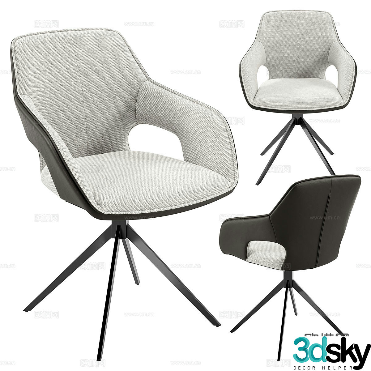 Modern Italian single chair 3d model