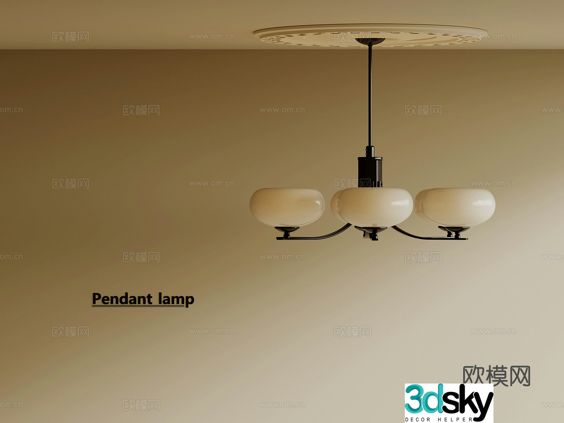 Middle-aged chandelier Multi-head chandelier 3d model