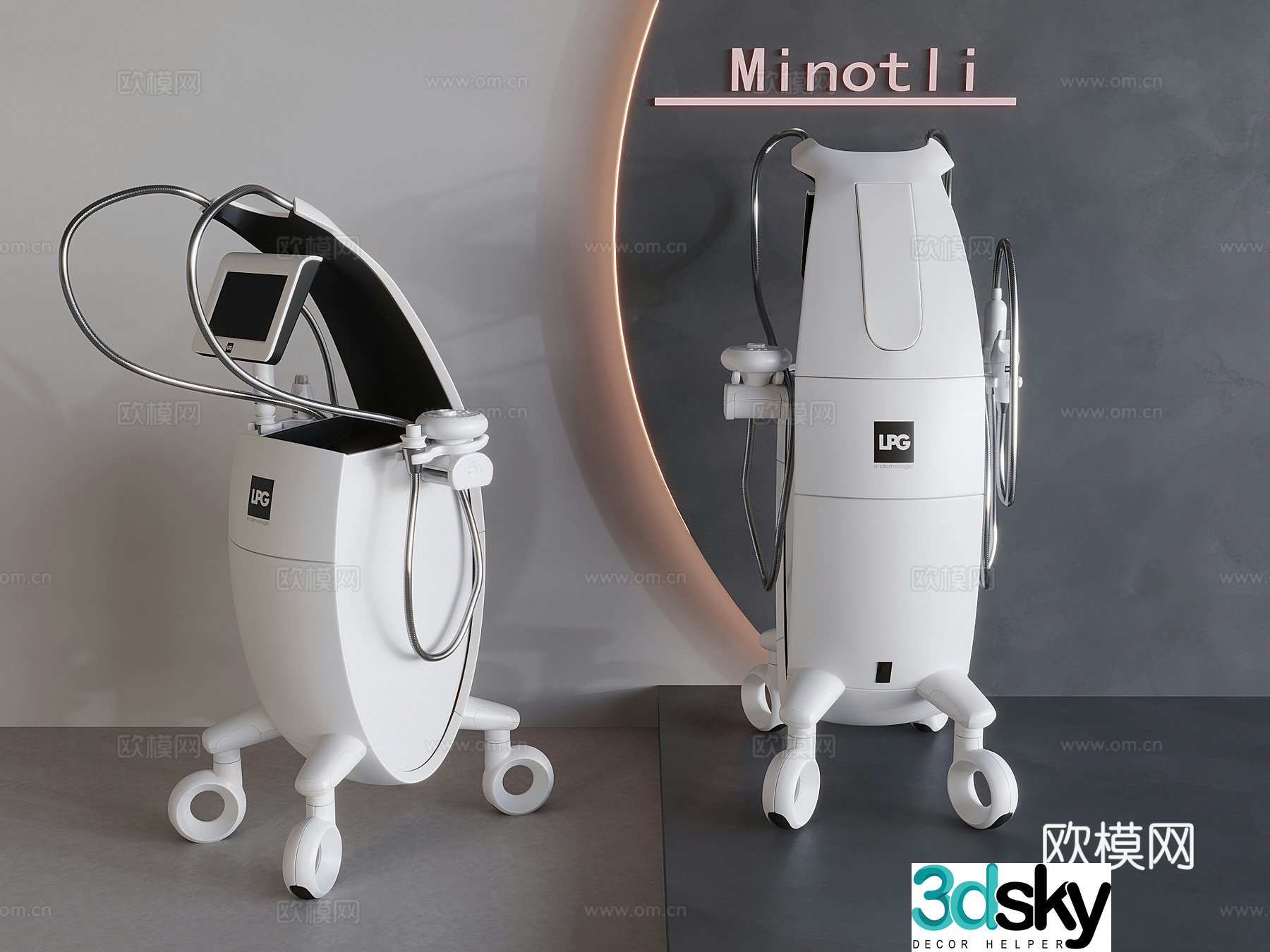Body beauty and body slimming and shaping instruments Beauty salon body muscle management instruments 3D model