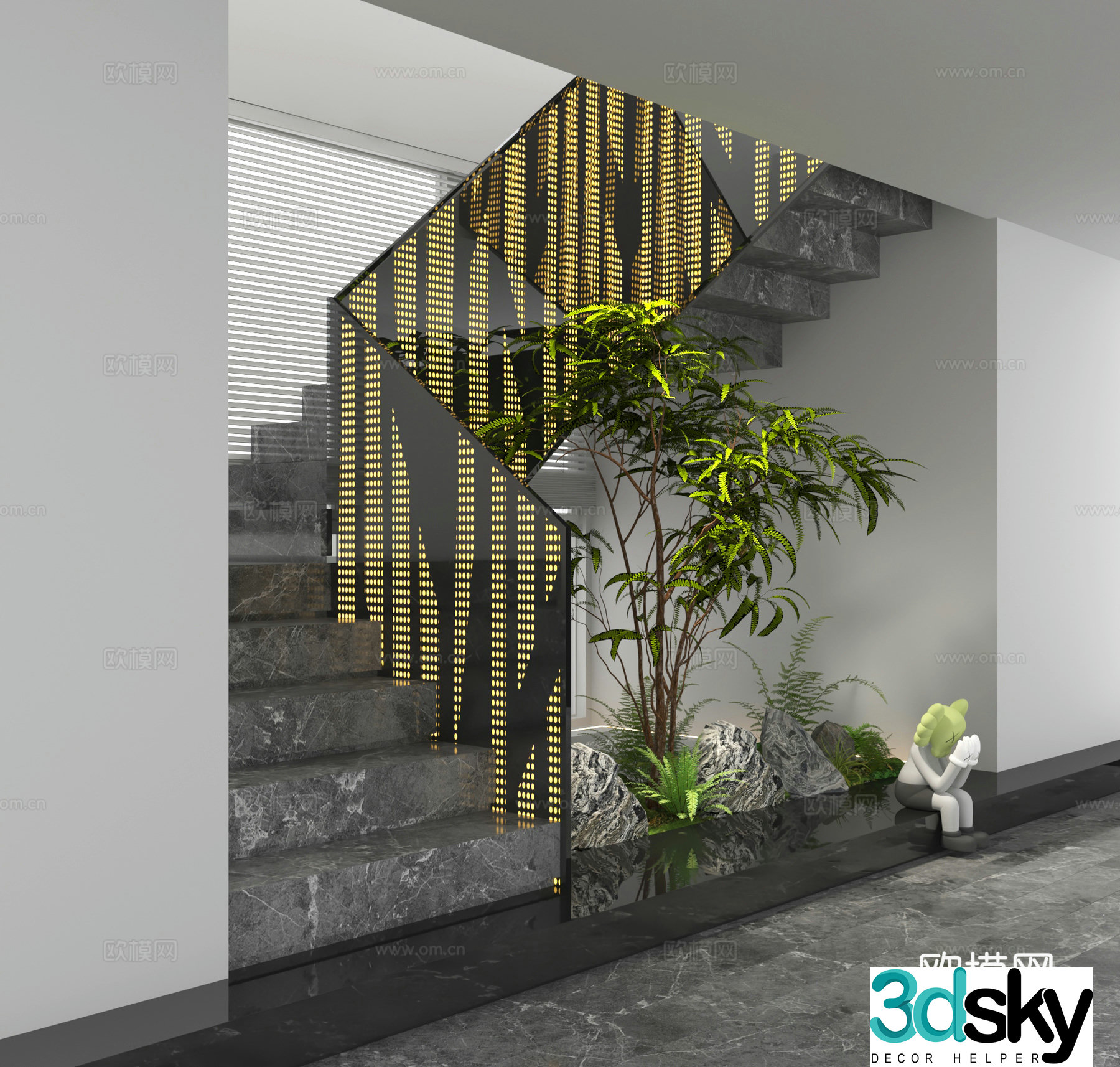 Modern staircase 3d model