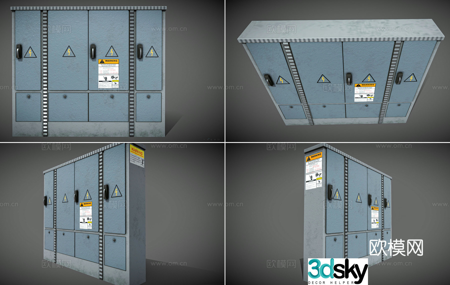 Retro distribution box outdoor power box high voltage electric box power metal box outdoor power box 3D model