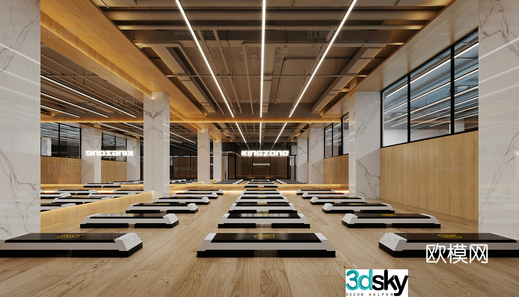 Modern exercise gym 3d model