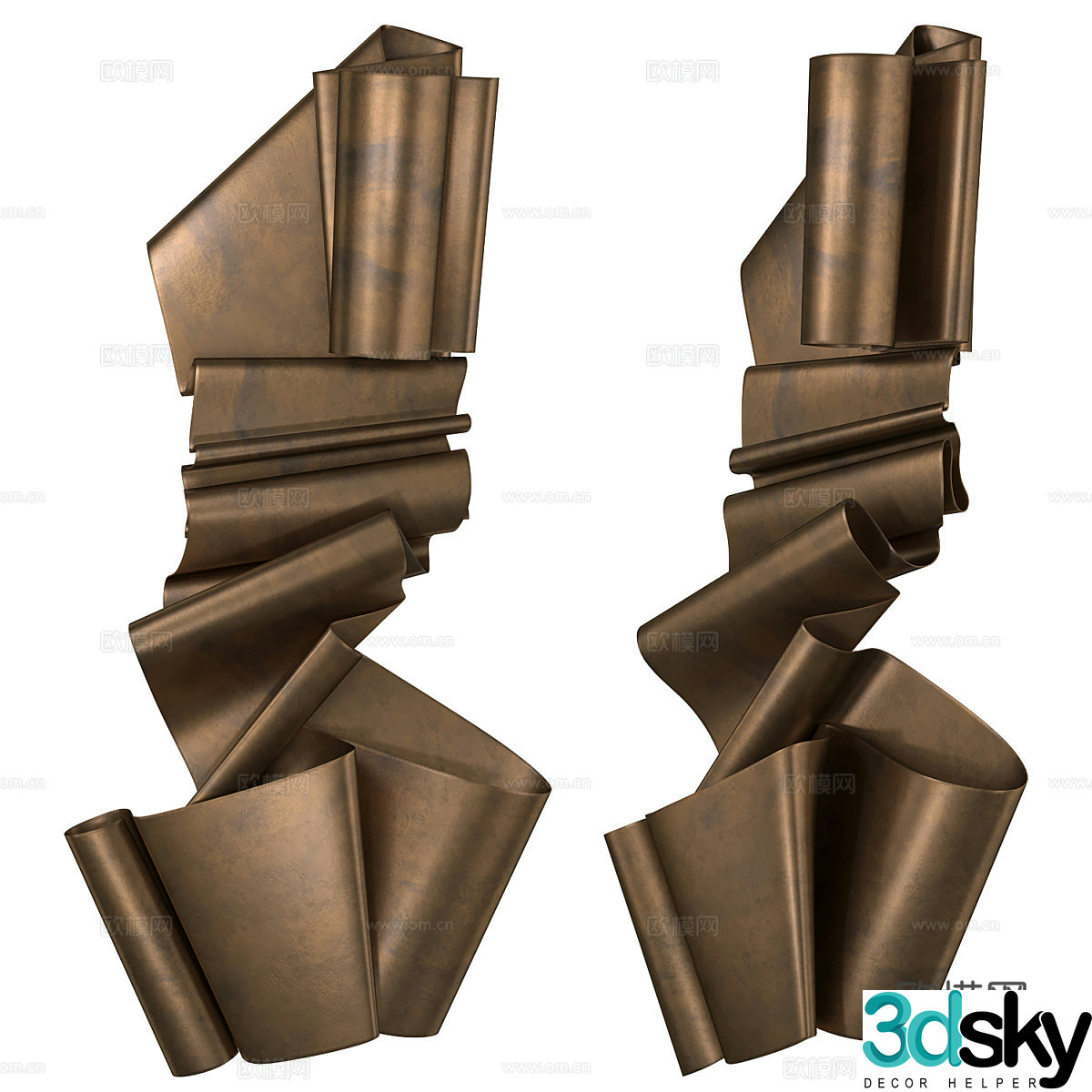 Modern metal wall decoration Brass pendant 3D model