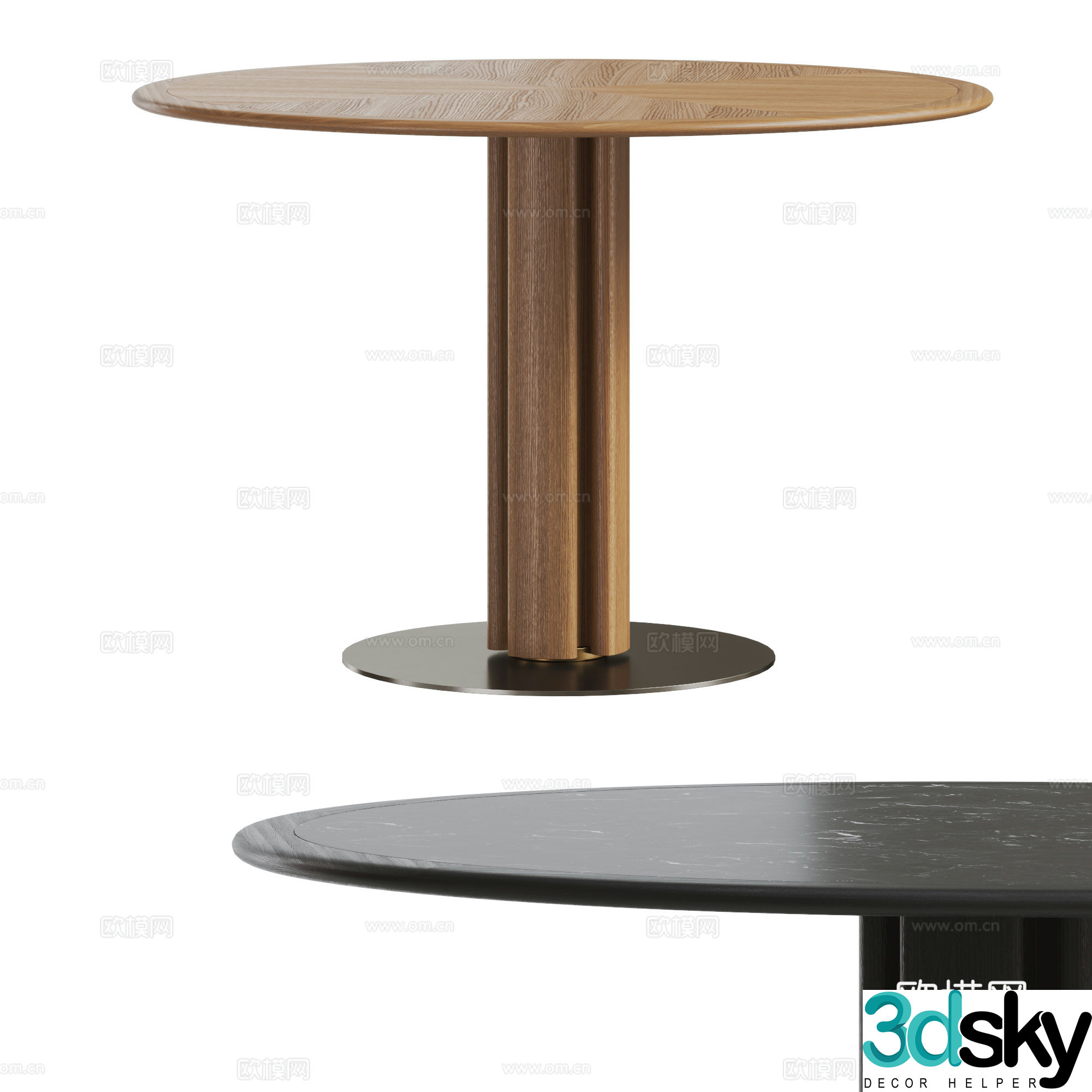 Prada medieval style Prada dining table solid wood dining table rock slab dining table round dining table 3d model