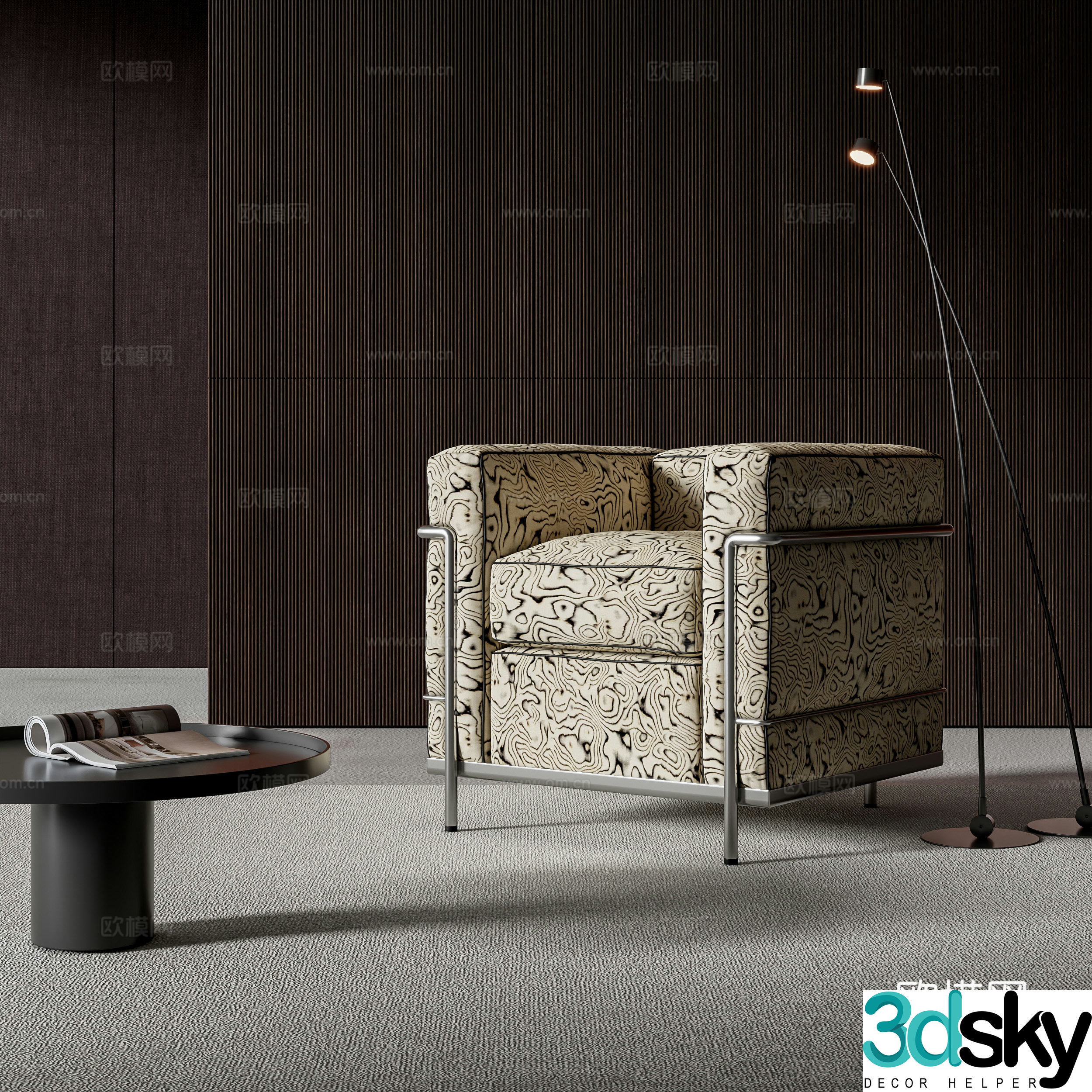 Modern single sofa 3d model
