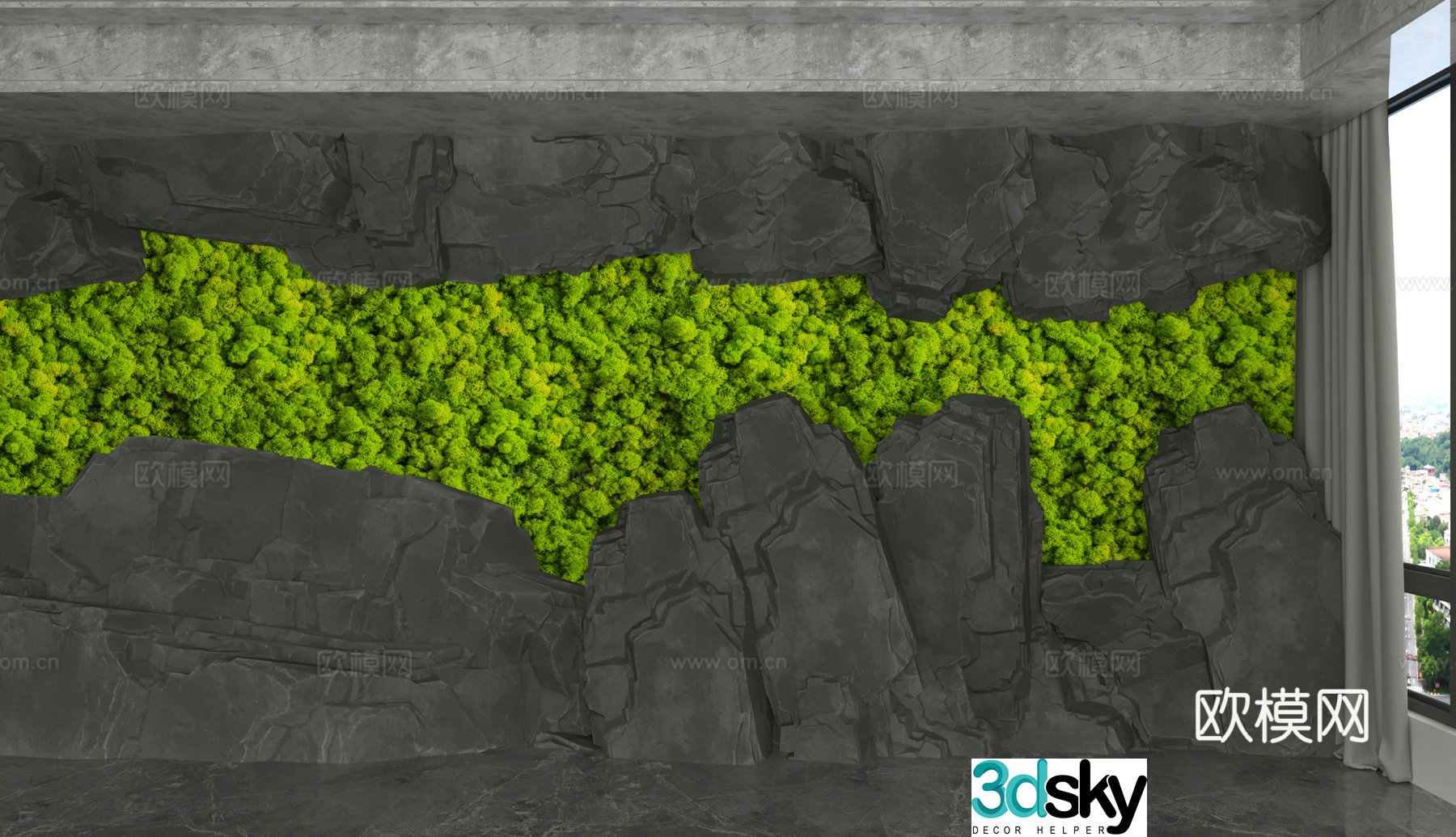 Modern background wall 3d model