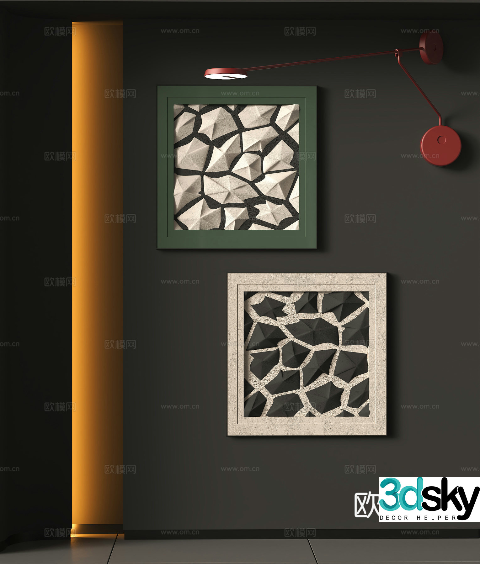 Modern abstract decorative hanging painting 3d model