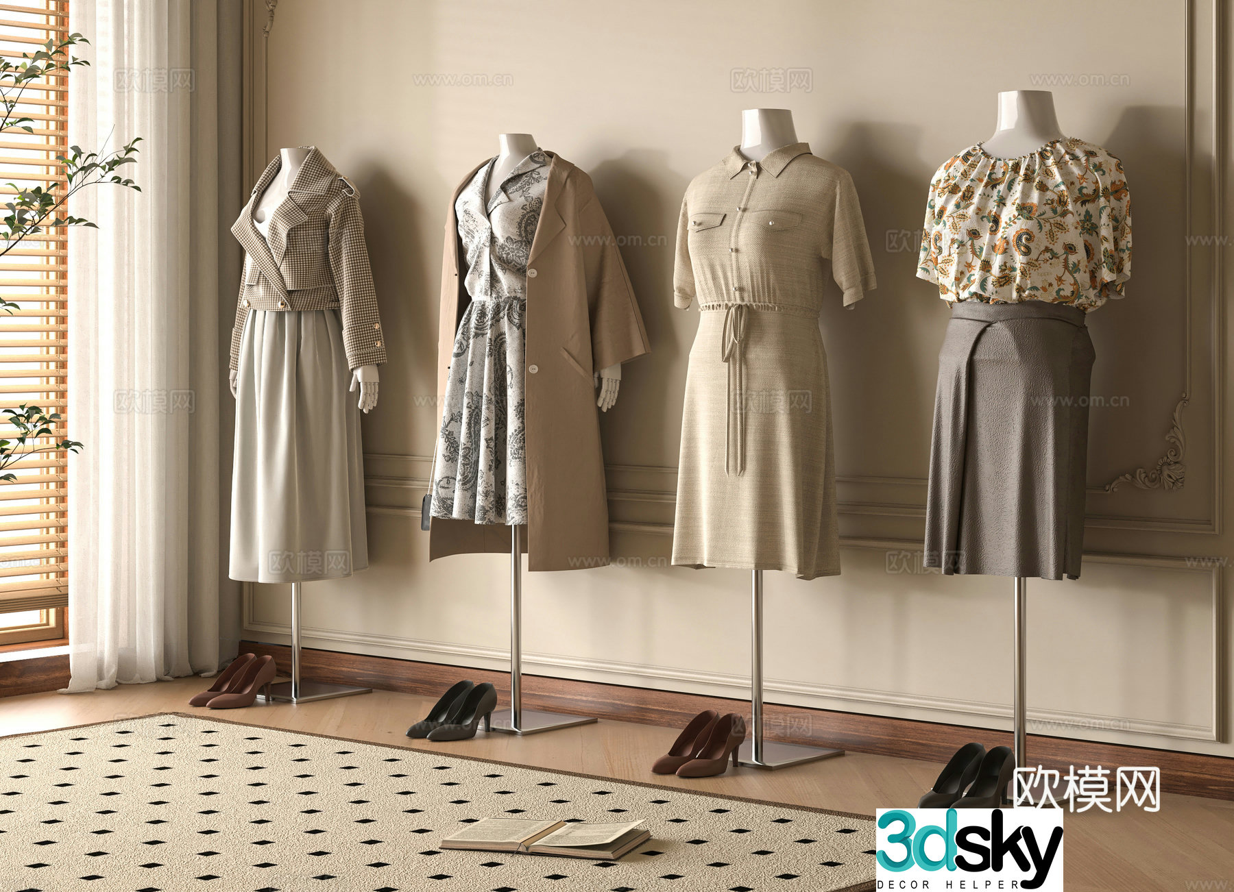 Modern women’s clothing model 3d model