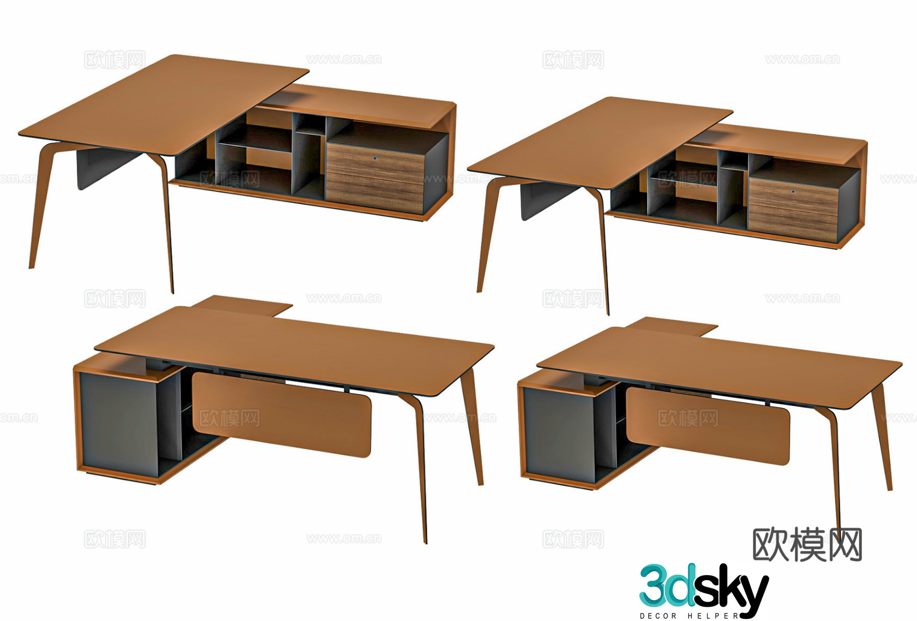 Modern wrought iron minimalist office desk creative office desk artistic modeling office desk minimalist office desk 3d model