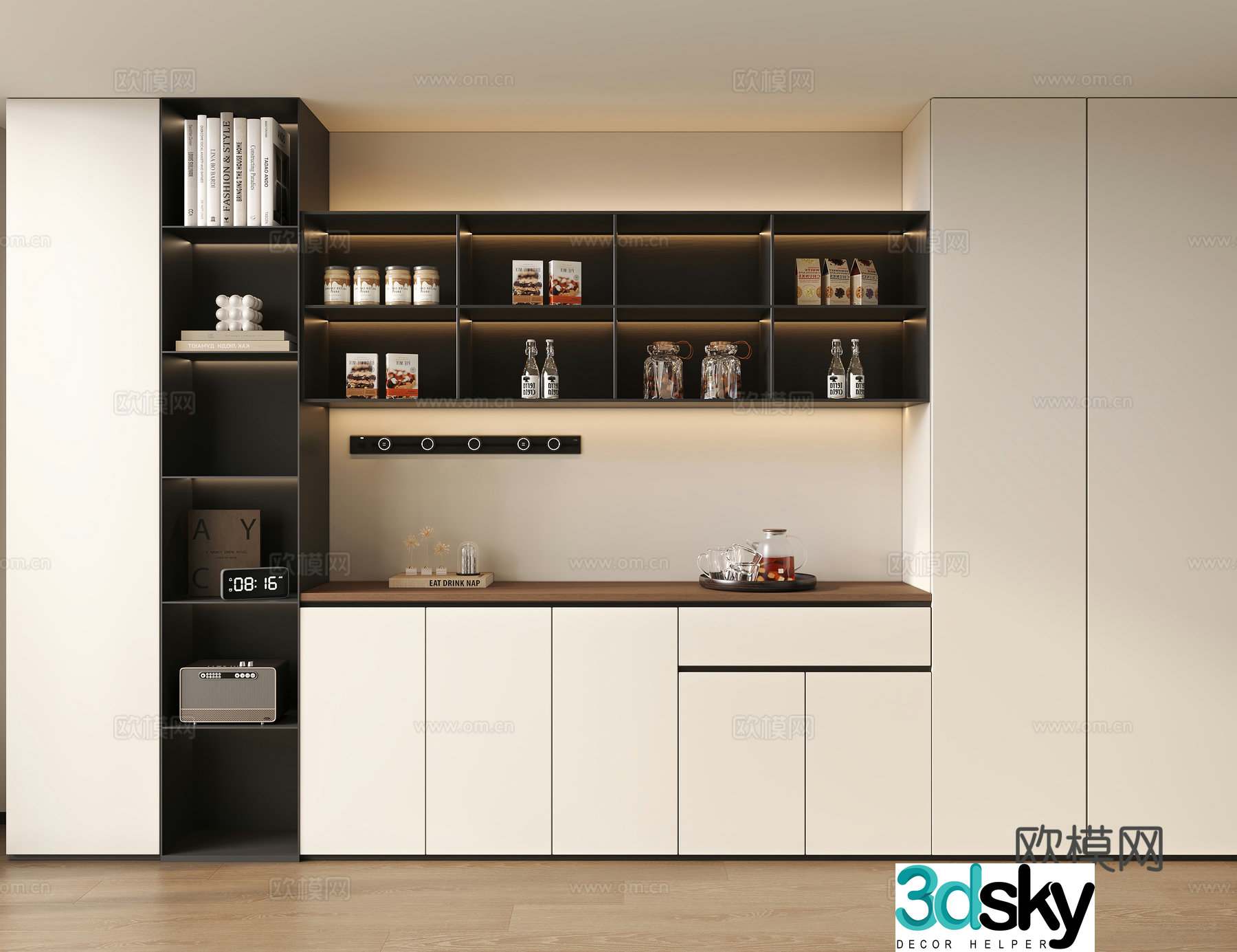 Modern sideboard sideboard wine cabinet sideboard sideboard ornament 3D model