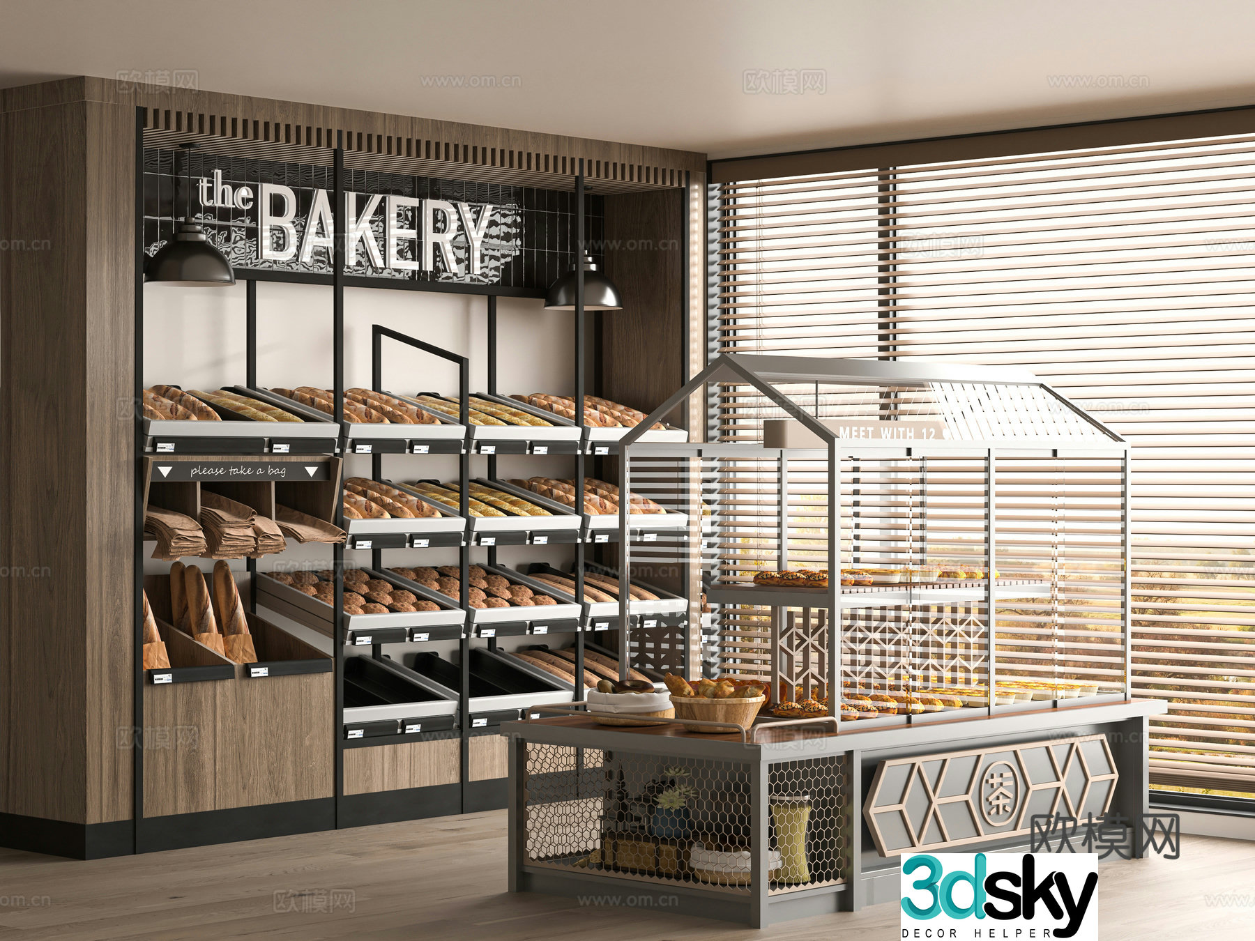 Modern bakery 3d model