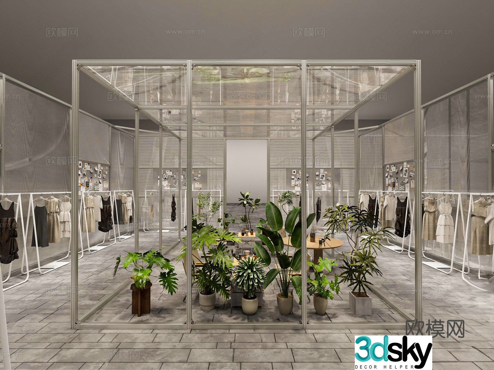 Clothing store Clothing exhibition hall Aluminum profile Camping 3D model