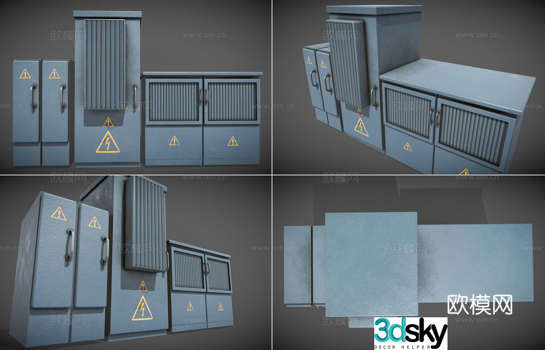 Retro distribution box outdoor power box high voltage electric box power metal box outdoor power box 3D model