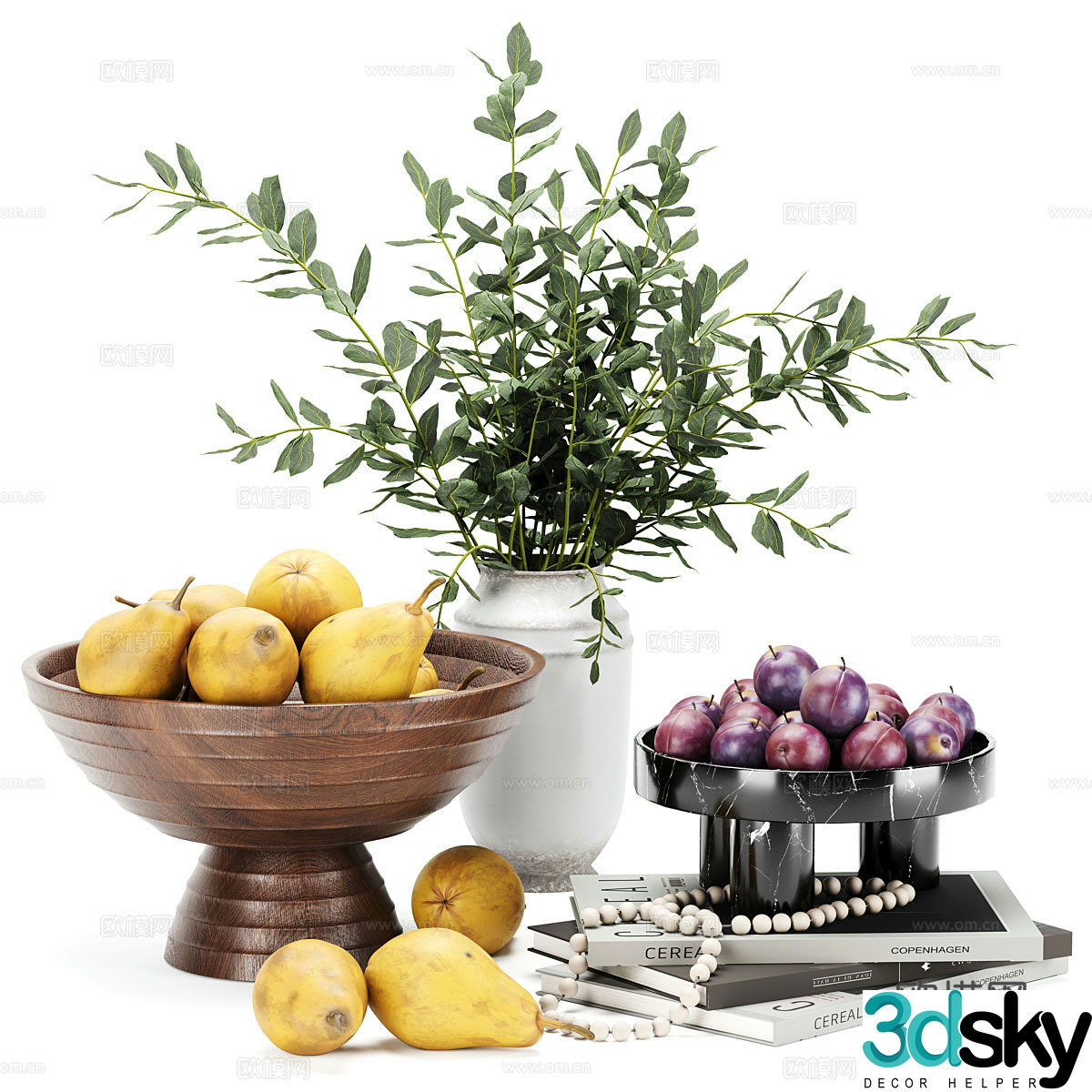 Fruit Fruit Plate Flower Art 3D Model