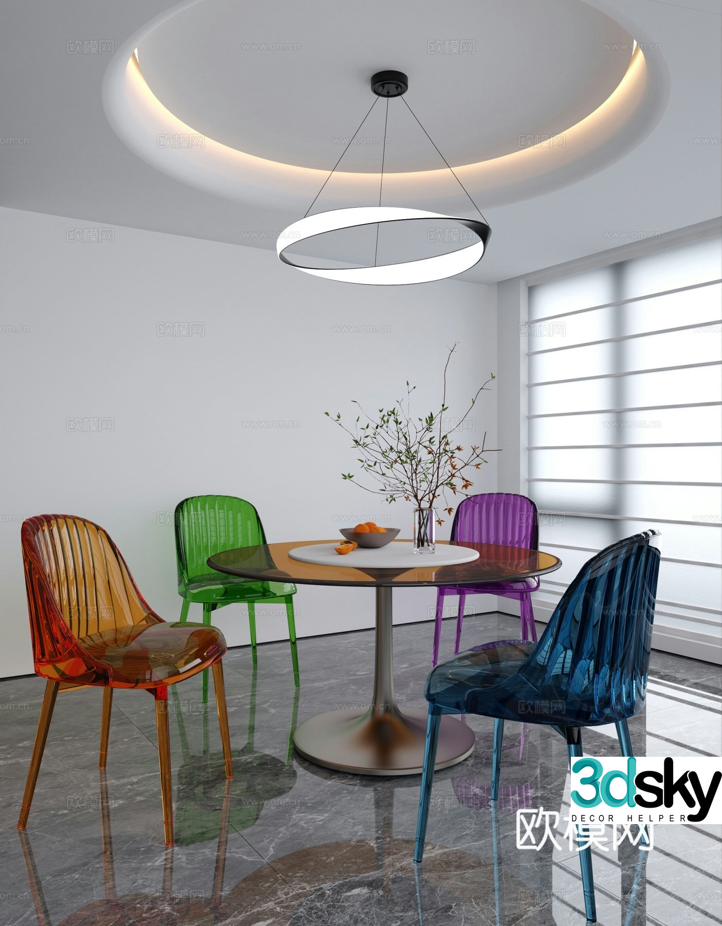 Leisure table and chair 3d model