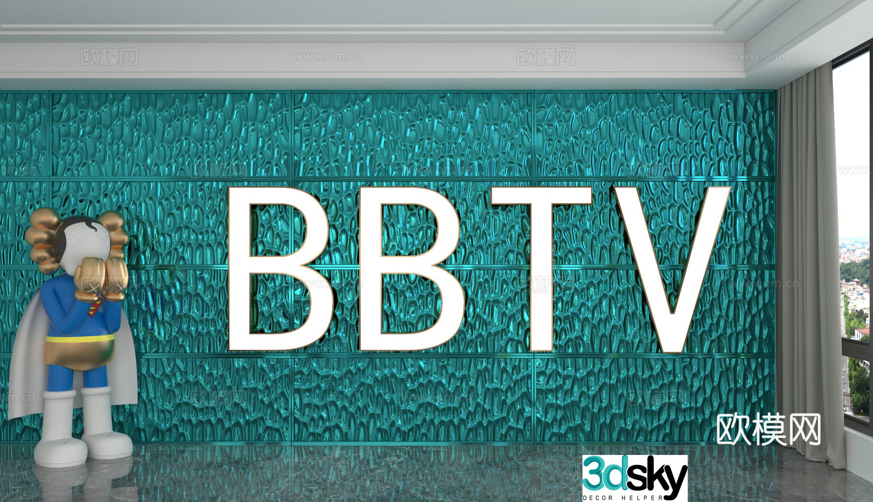 Modern background wall 3d model