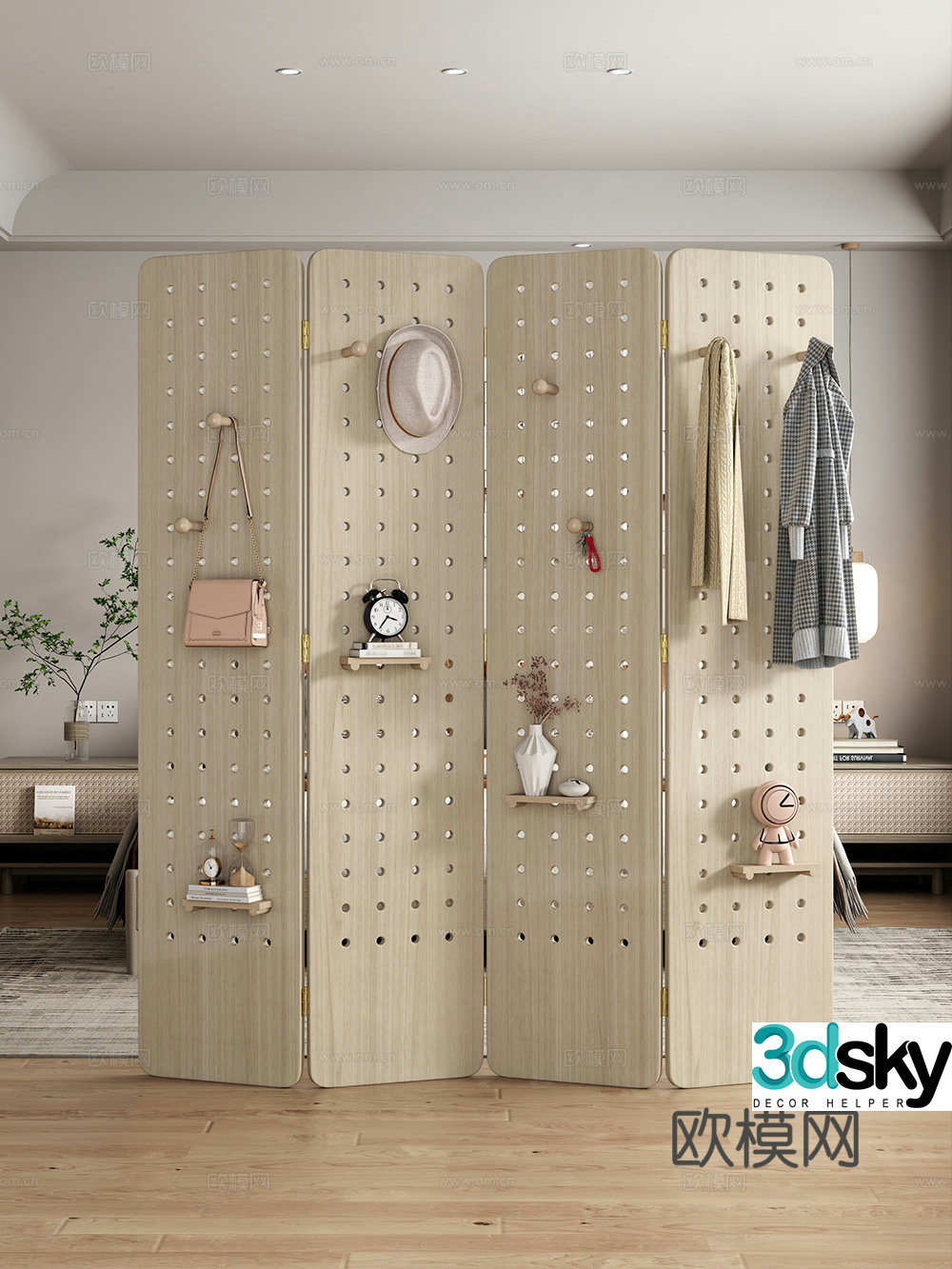 Partition Hole Board Storage Rack Perforated Board Screen 3D Model