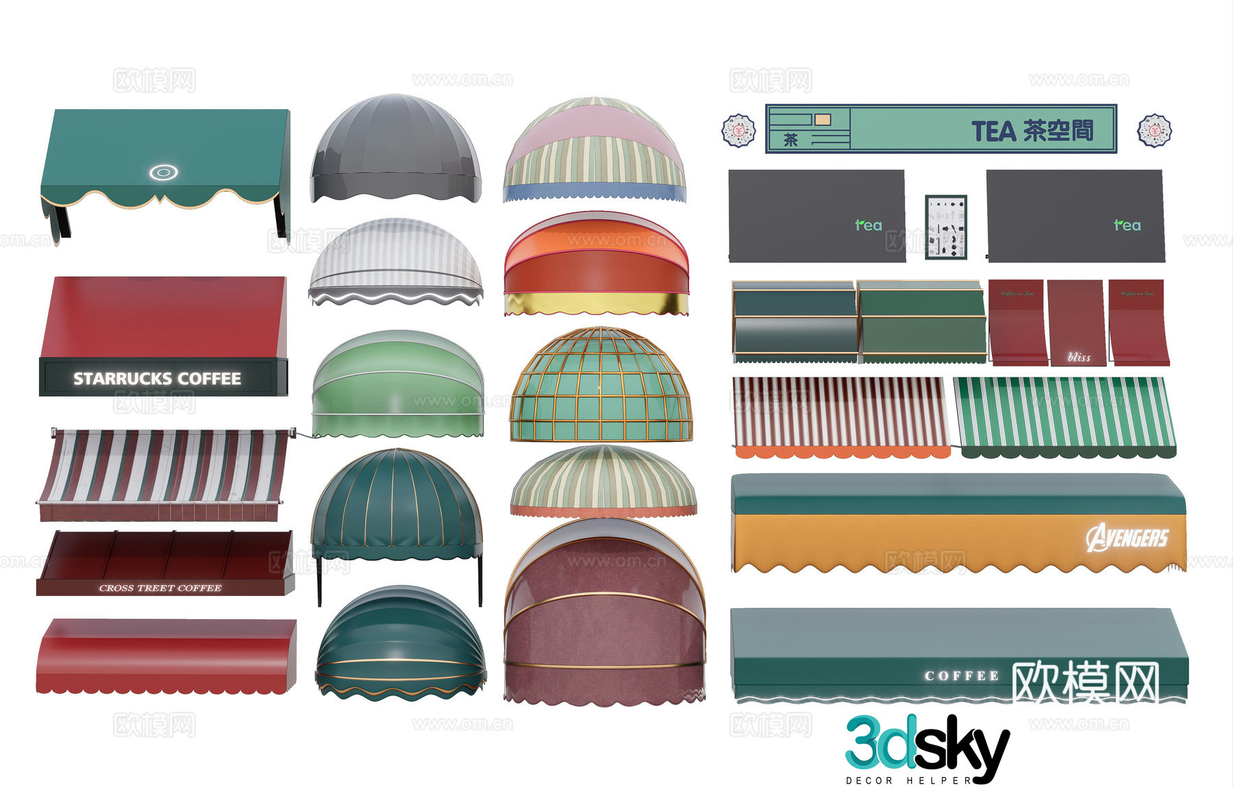 Modern awning retractable awning balcony fabric awning shop awning 3D model