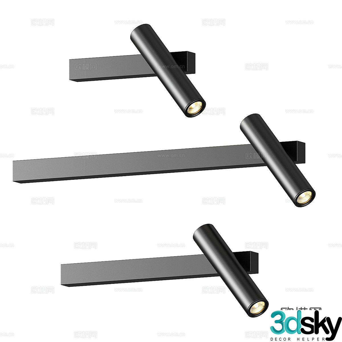 Modern minimalist metal wall lamp reading lamp 3d model