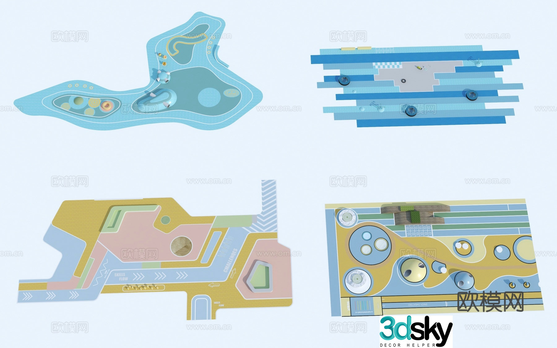 Modern children’s activity area_Children’s play area_Children’s play facilities_Children’s plastic climbing surface 3D model