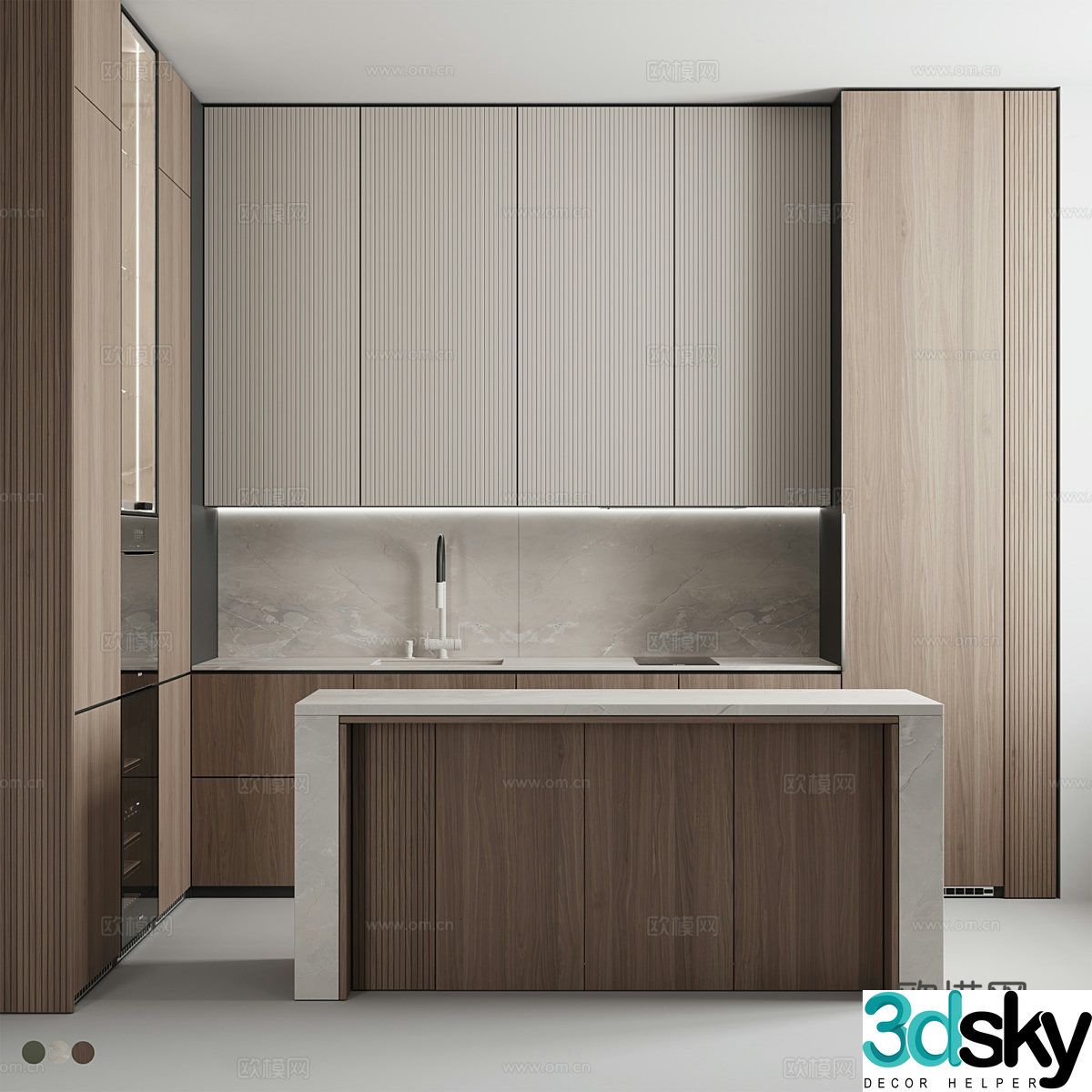 Modern Cream Blow Cabinet 3d Model