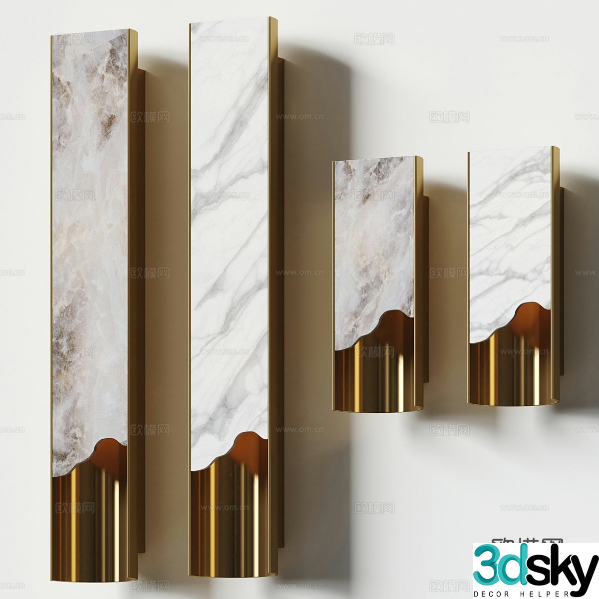 Modern metal art wall lamp 3d model