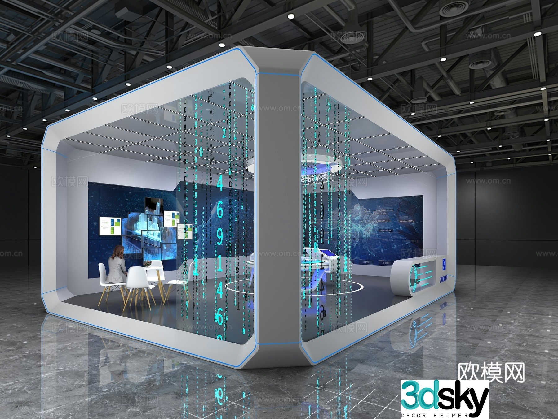 Modern real estate exhibition 3d model