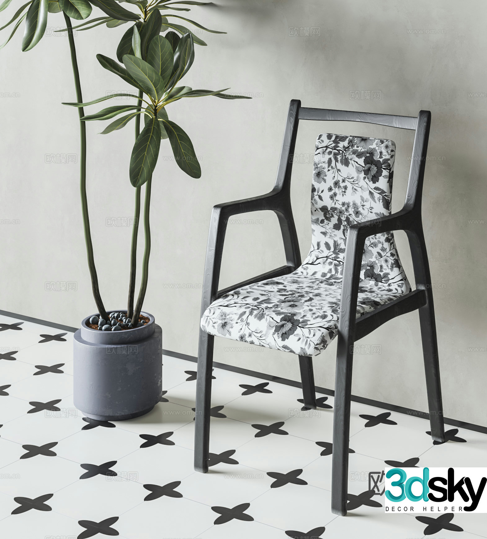 Middle Ages Wasabi Single Chair 3D Model