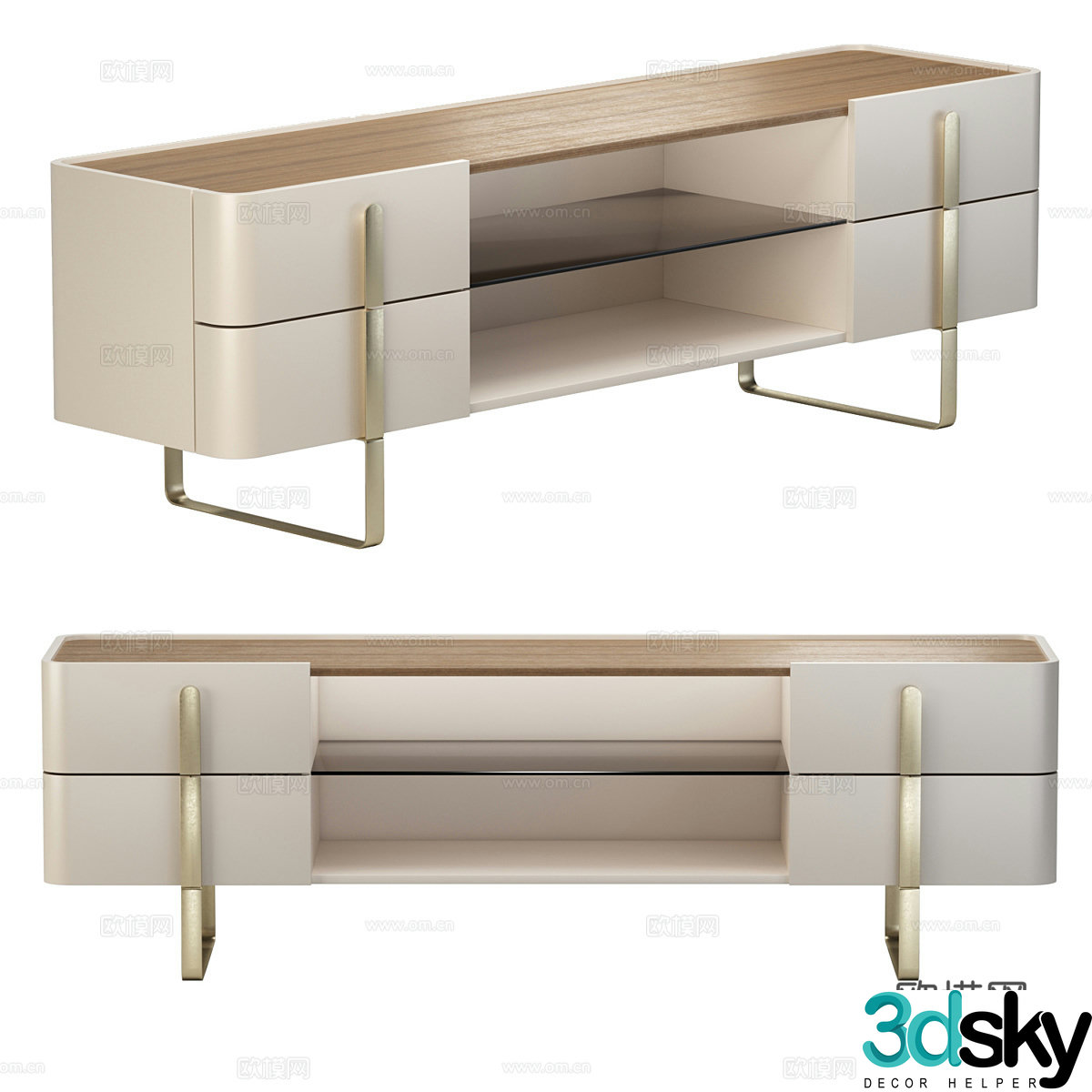 Modern light luxury TV cabinet 3D model