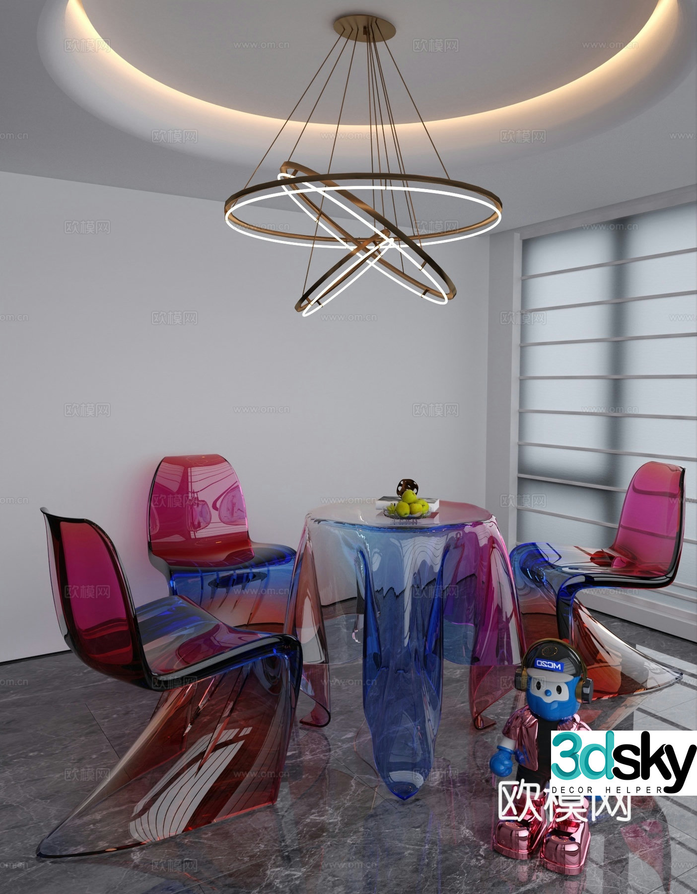 Leisure table and chair 3d model