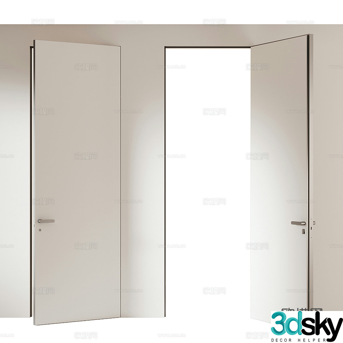 Modern minimalist invisible door 3D model