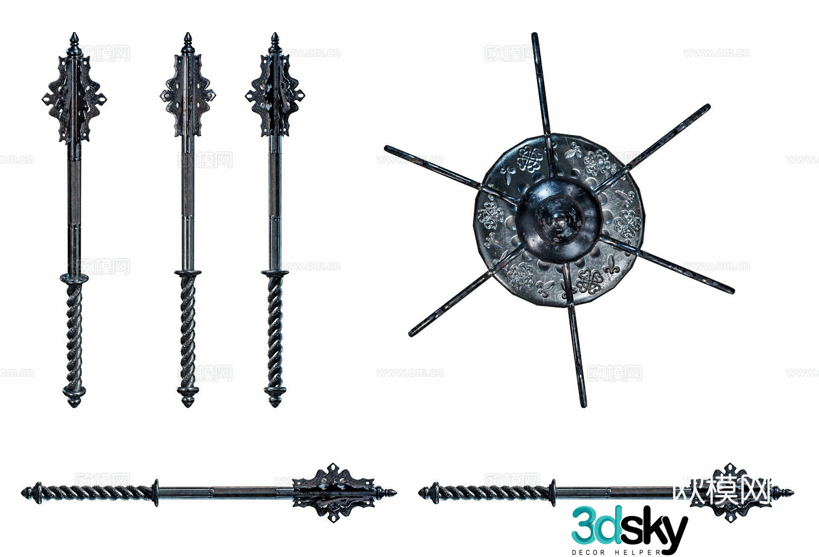 Modern mace Mace Weapon Medieval Weapon Cold Weapon Mace 3D Model