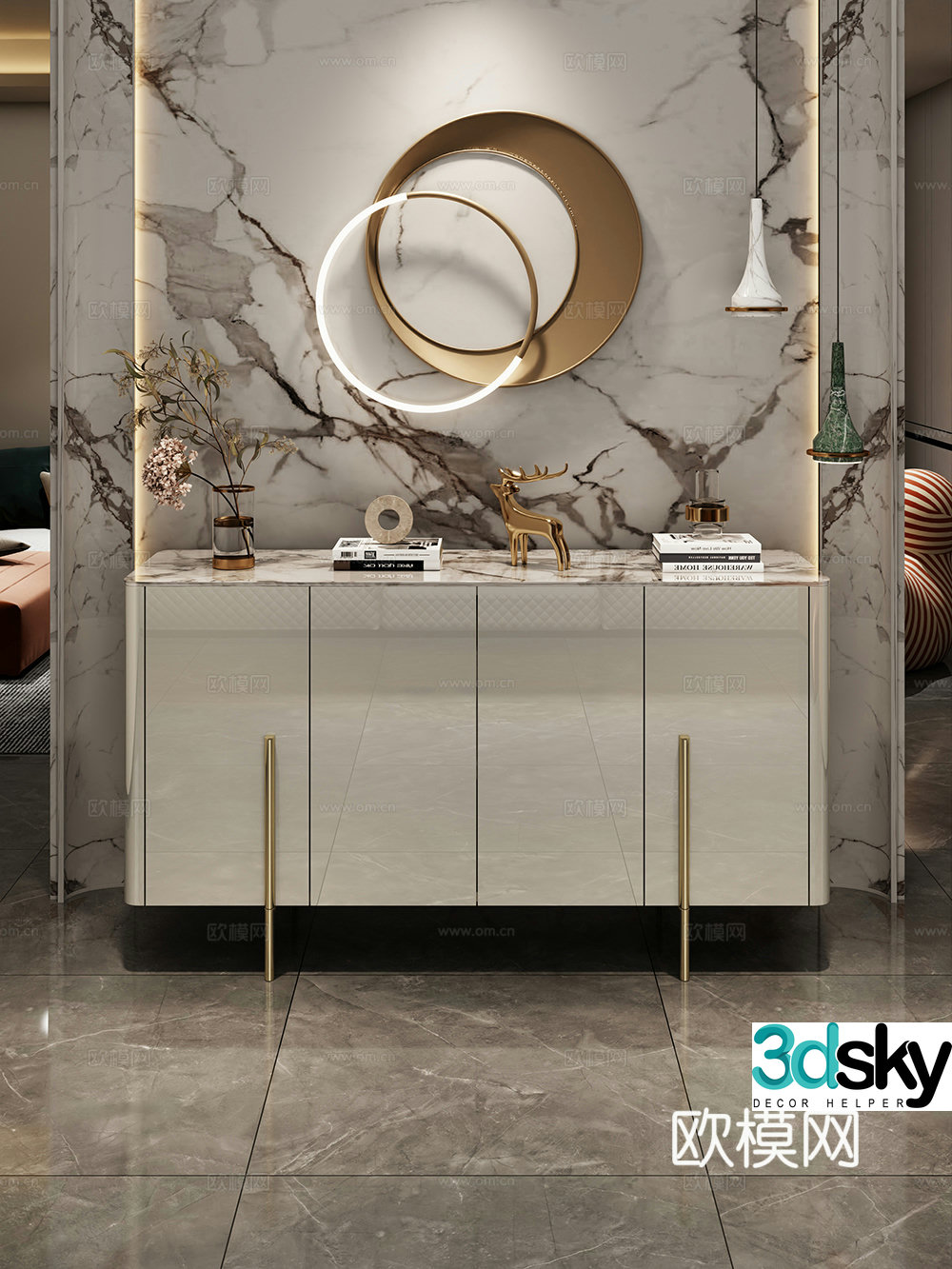 Side cabinet Storage cabinet Entrance cabinet 3D model