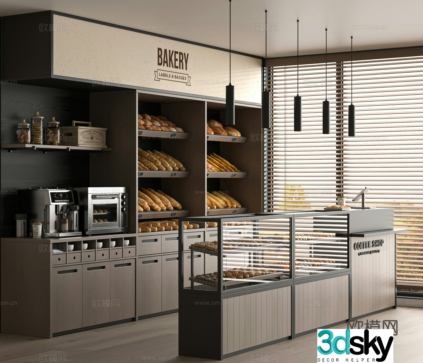 Modern bakery 3d model