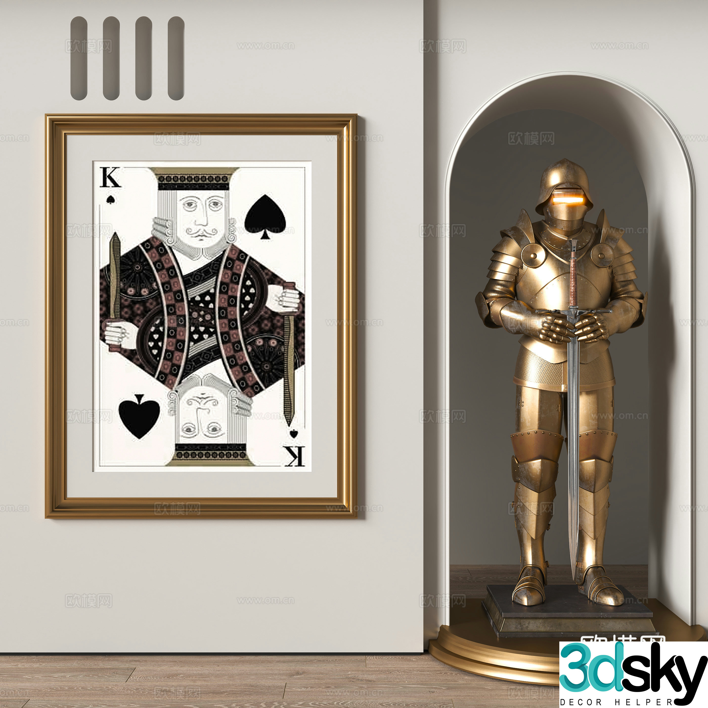 Modern sculpture ornaments Decorative hanging painting 3d model