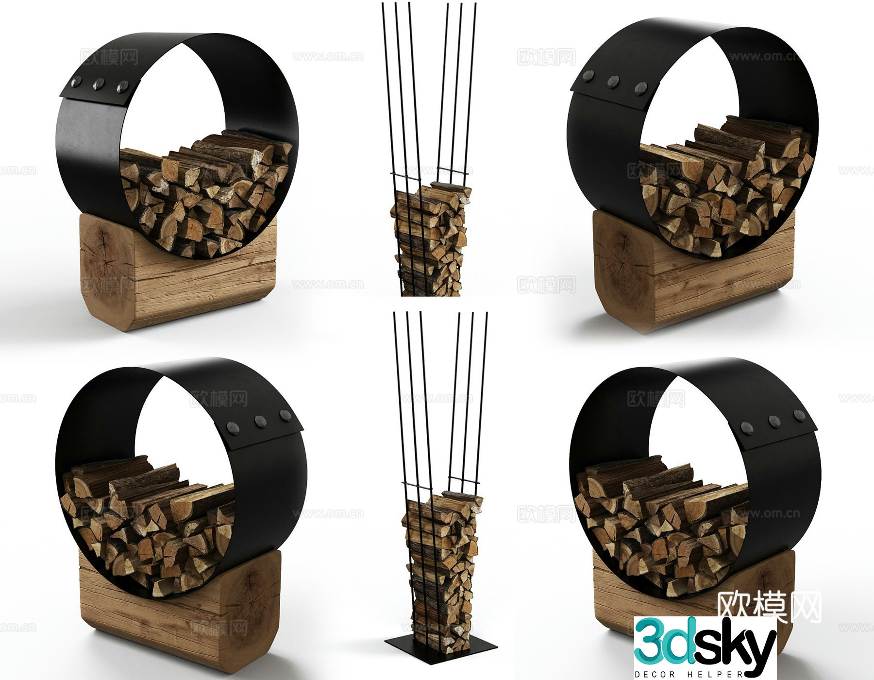 Modern fireplace firewood rack Minimalist firewood wood rack Outdoor firewood rack Wood wood rack 3d model