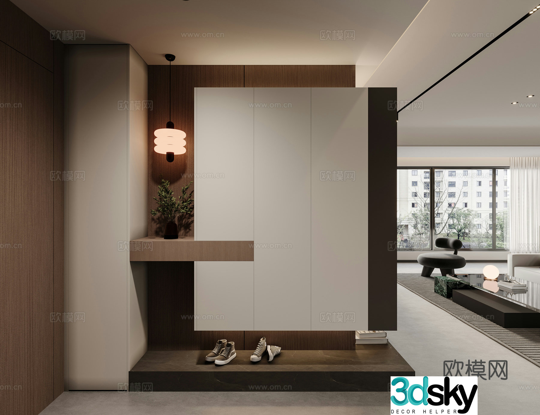 Modern shoe cabinet 3d model